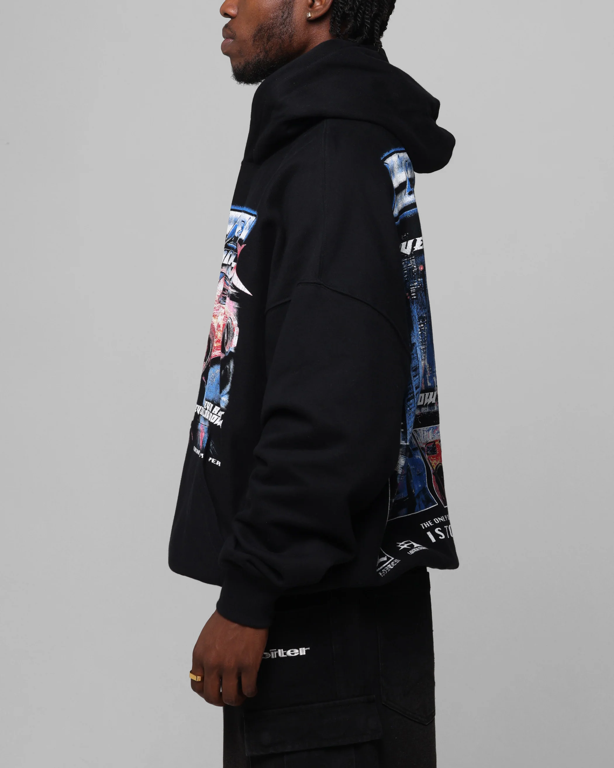 Loiter Speed Vintage Hoodie Black - Image 6