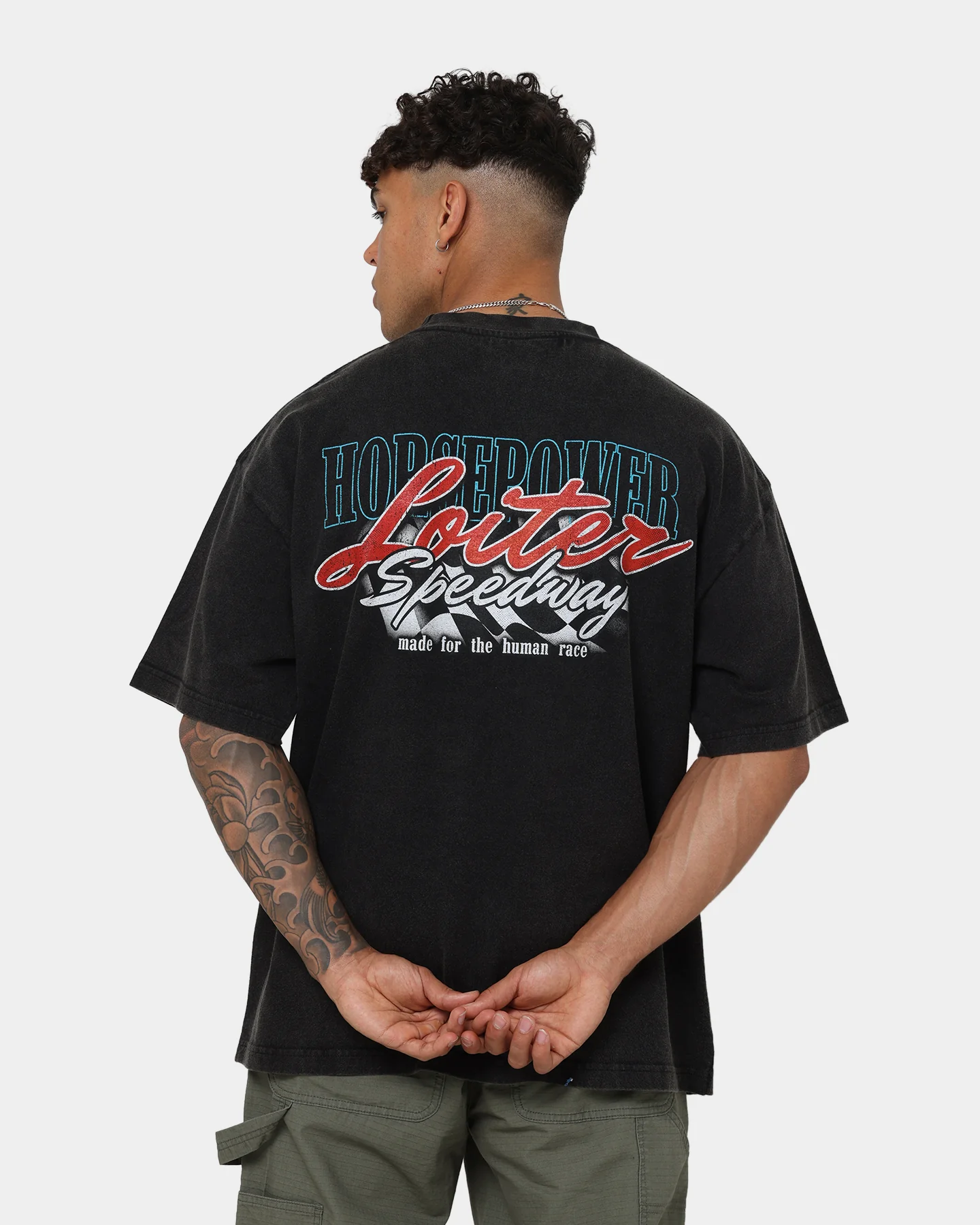 Loiter Speedway Vintage T-Shirt Vintage Black - Image 2