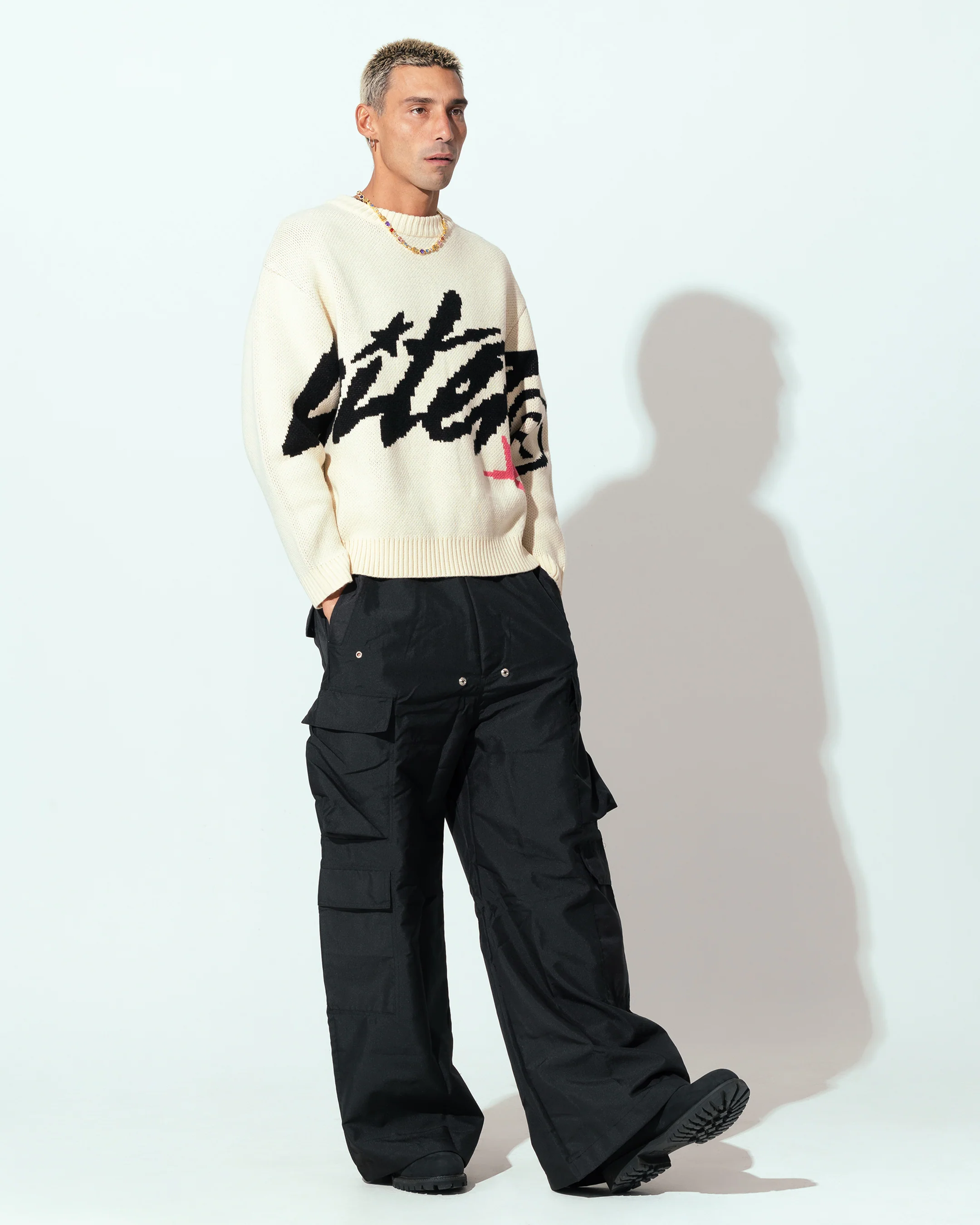 Loiter Spider Knit Sweater Off White - Image 3