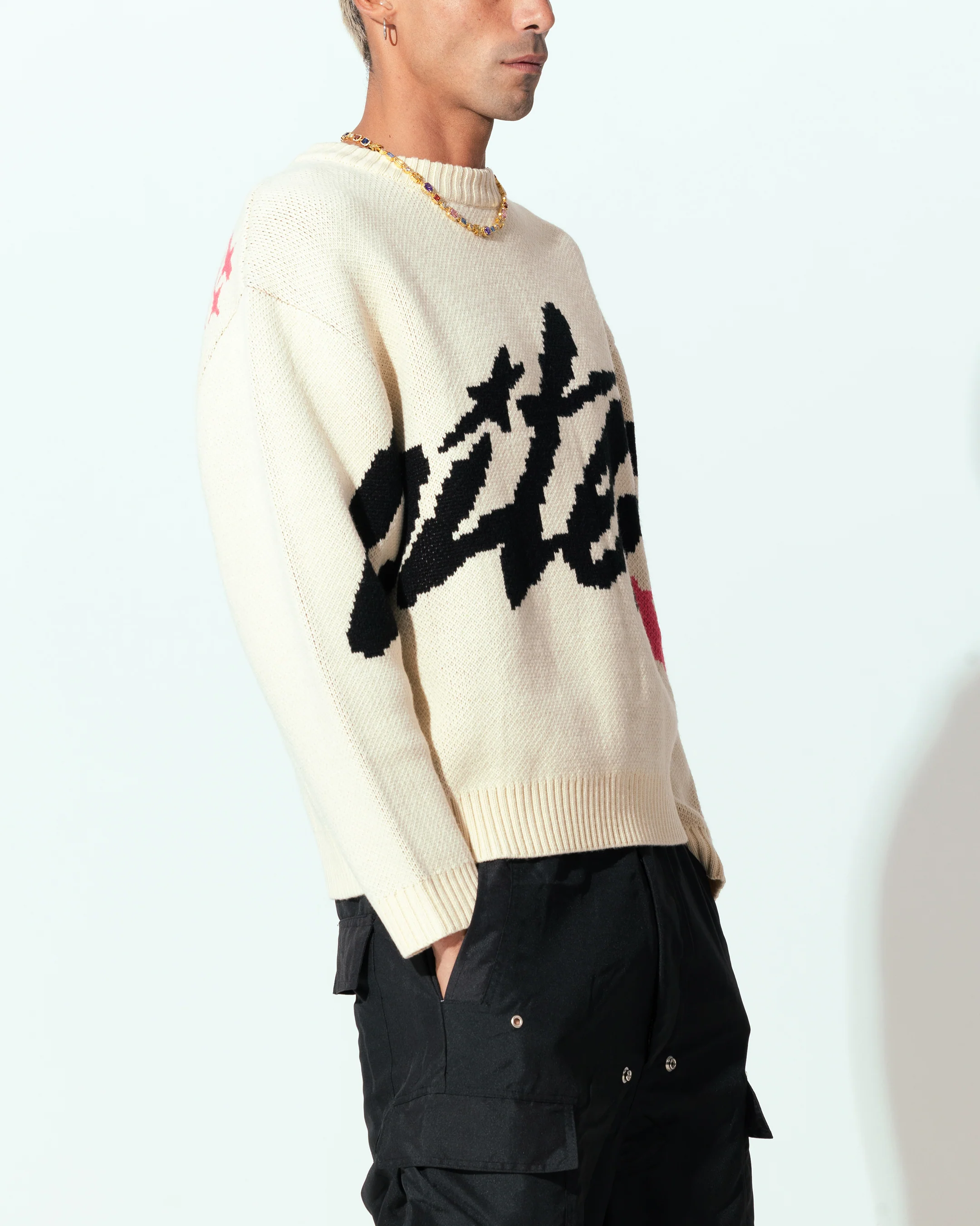 Loiter Spider Knit Sweater Off White - Image 5