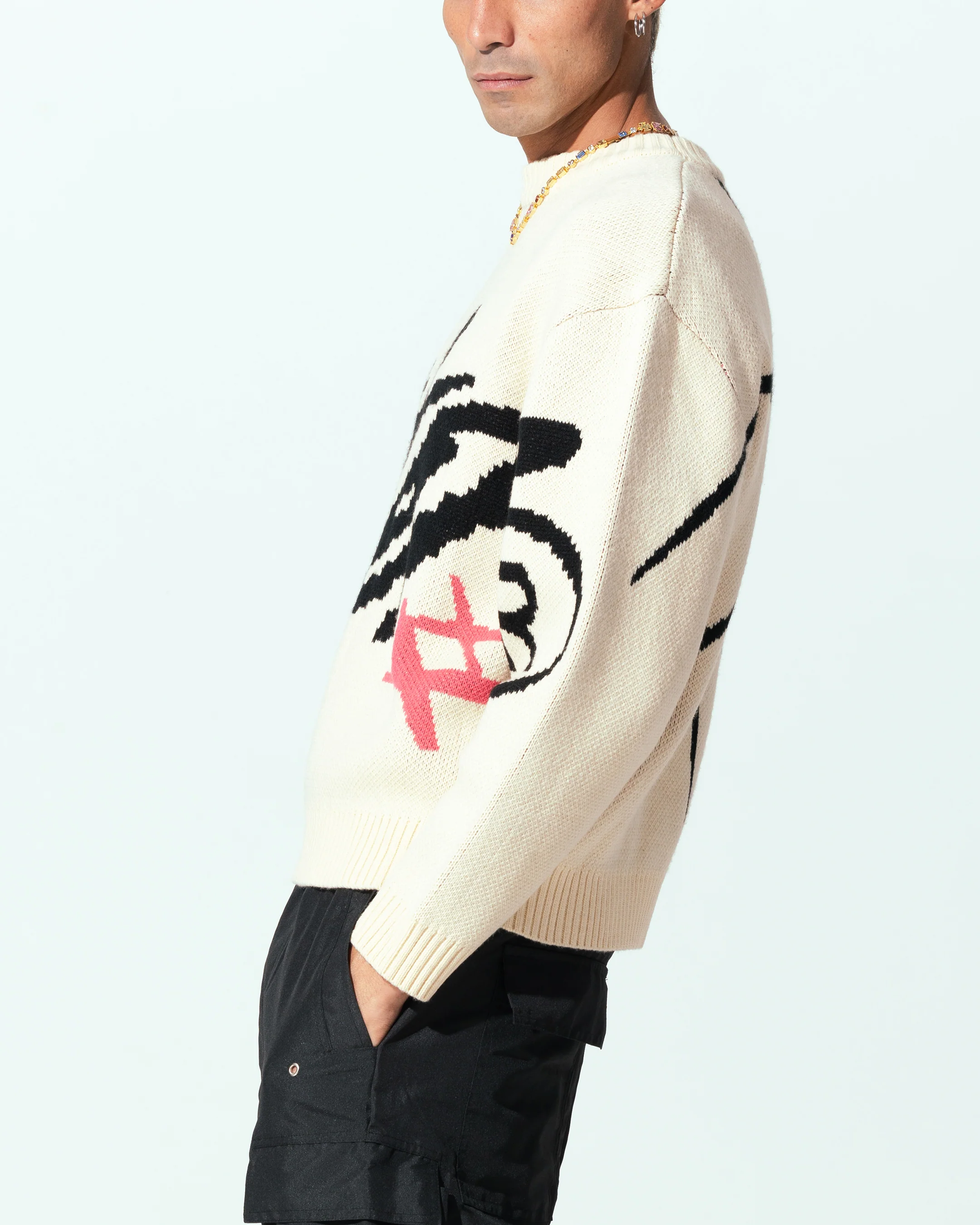 Loiter Spider Knit Sweater Off White - Image 6