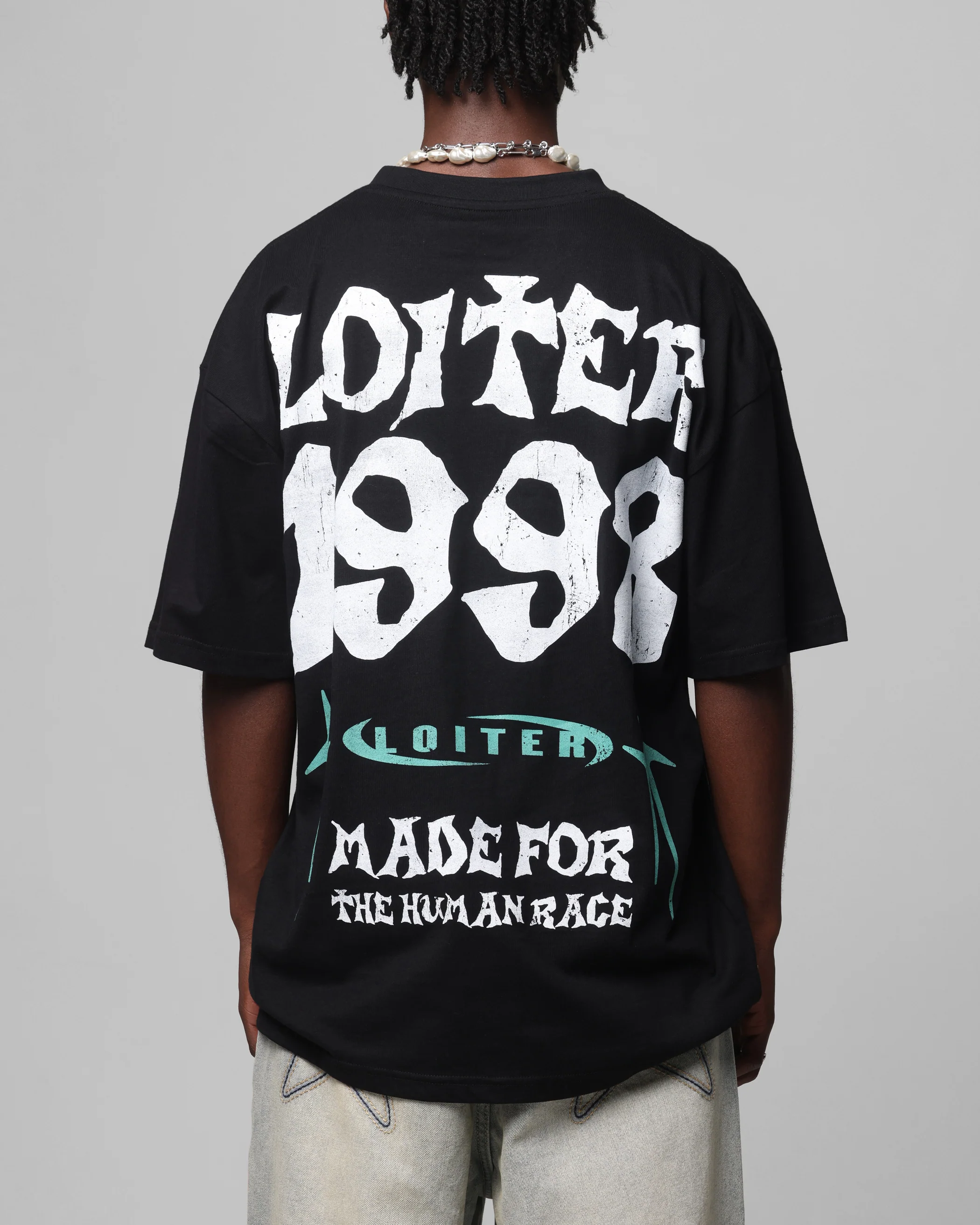 Loiter Staple Logo Drop T-Shirt Black