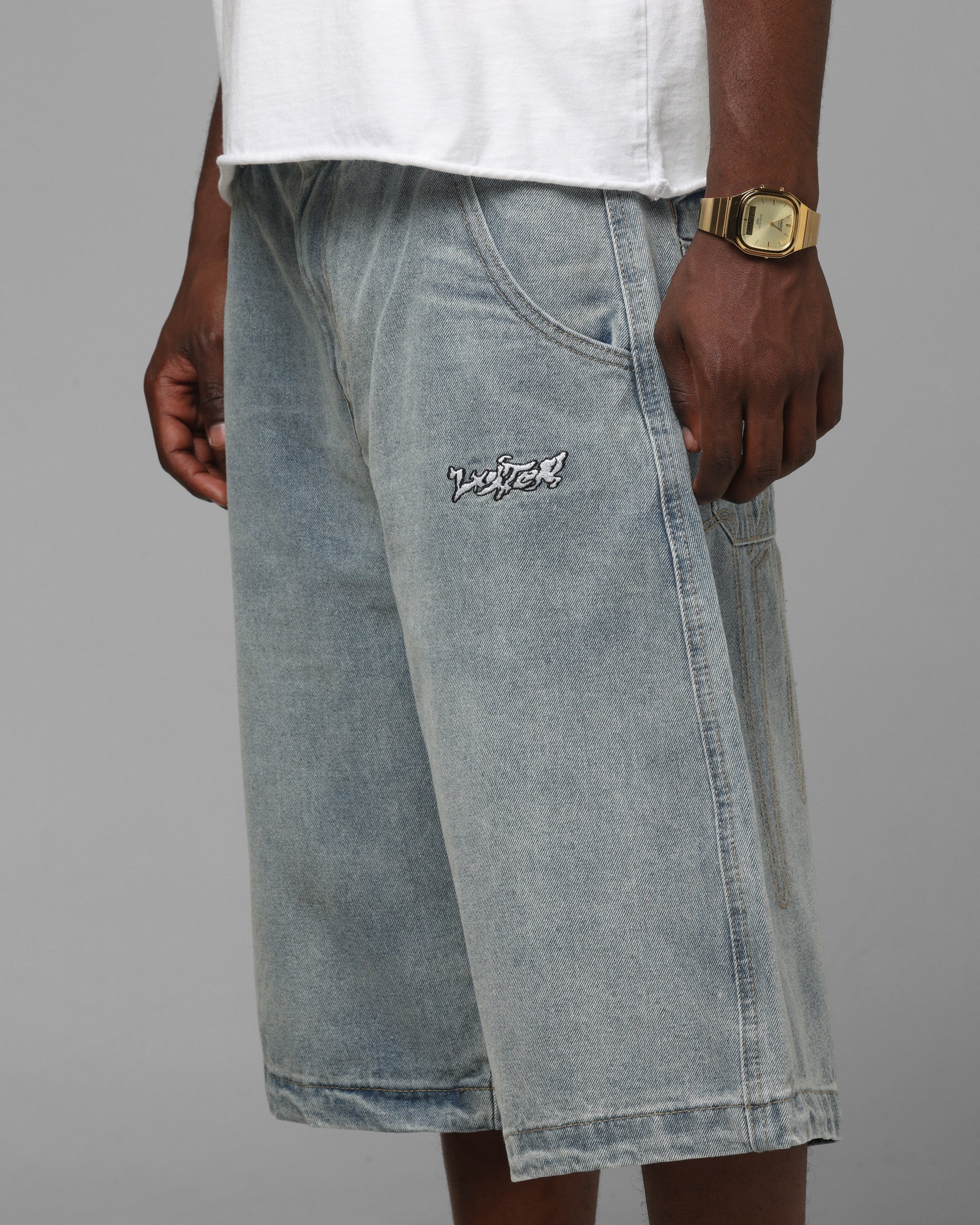 Loiter Star Born Jorts Light Blue - Image 4