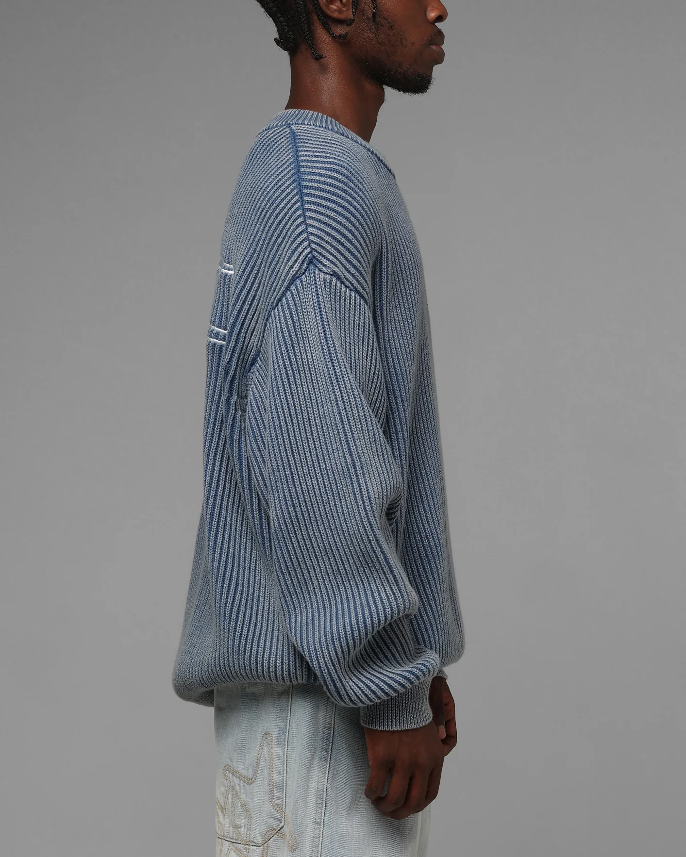 Loiter Star Born Knit Sweater Blue - Image 5