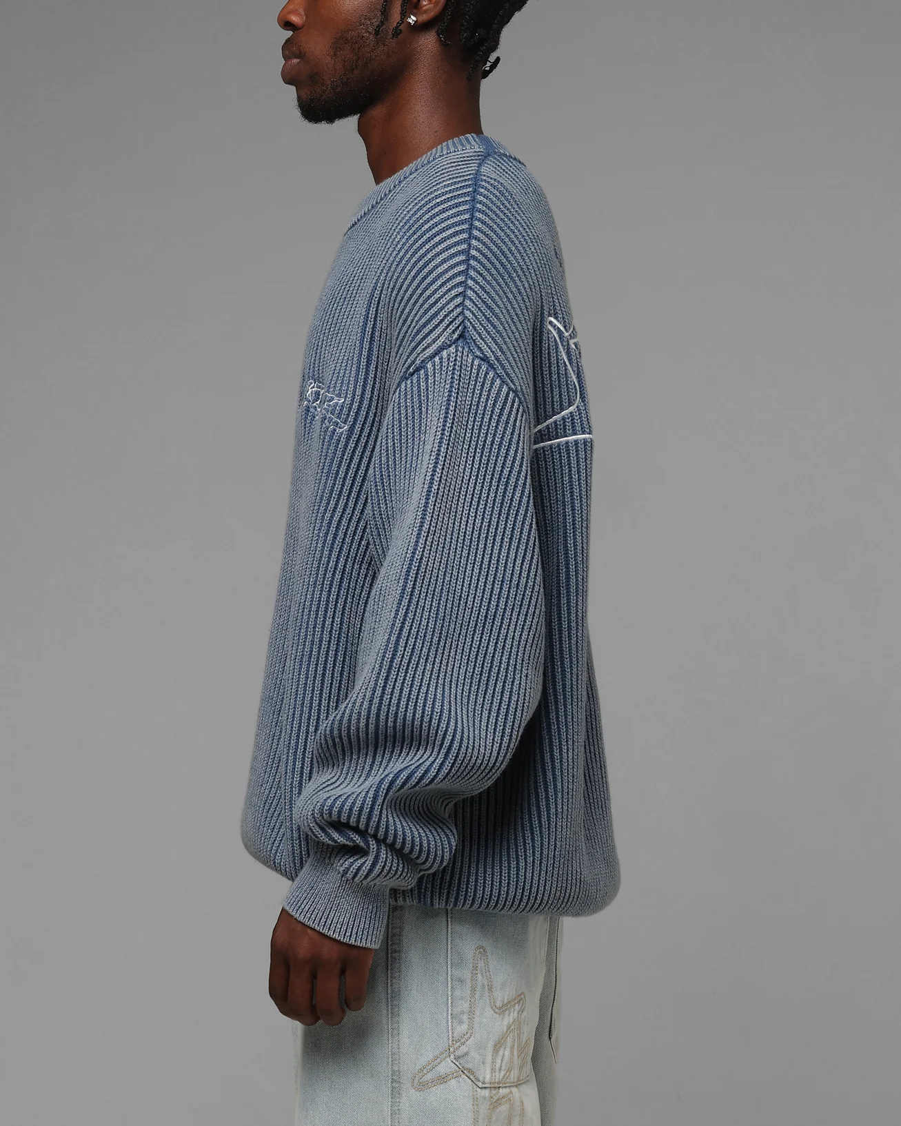 Loiter Star Born Knit Sweater Blue - Image 6