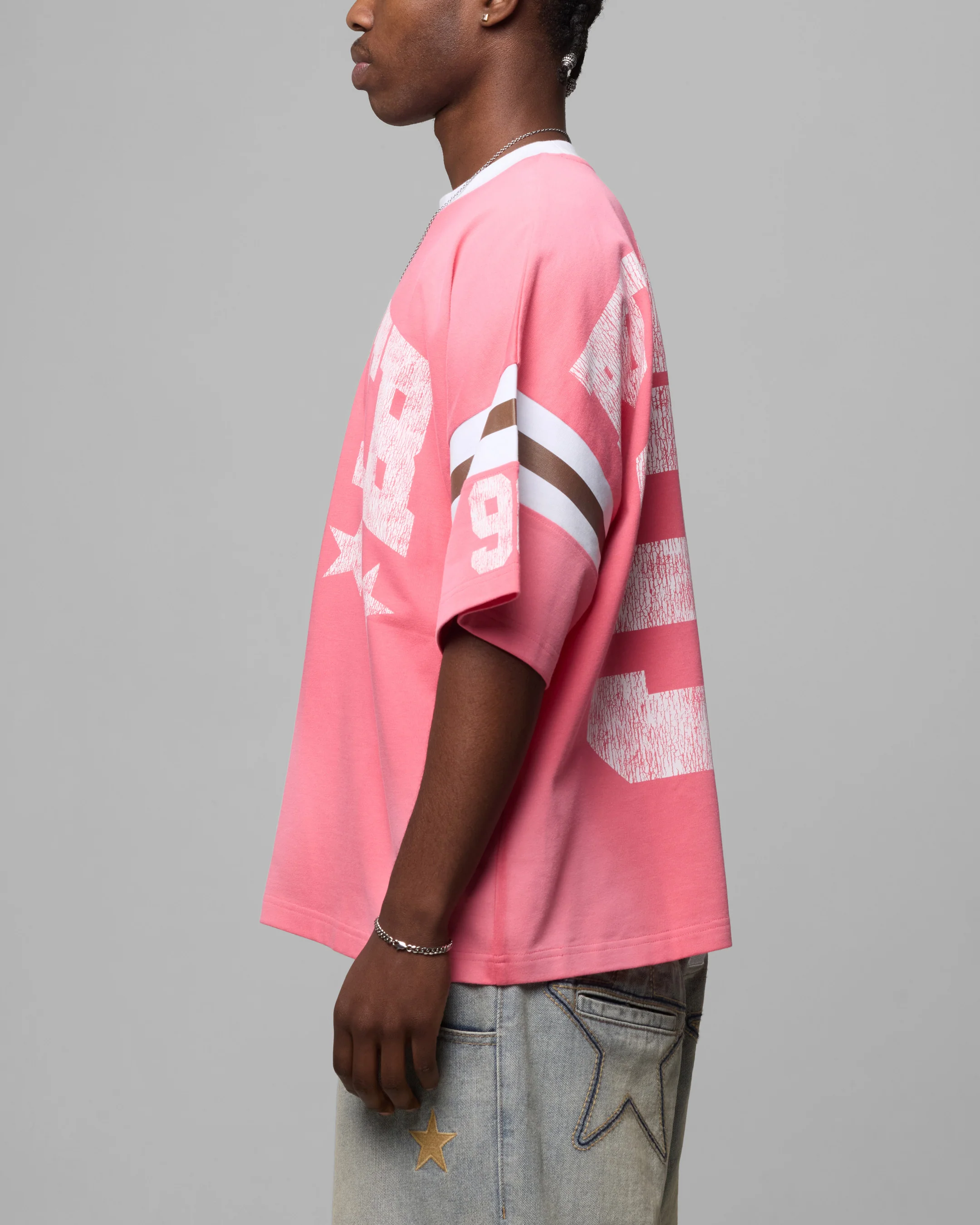 Loiter Star Jersey T-Shirt Pink - Image 6
