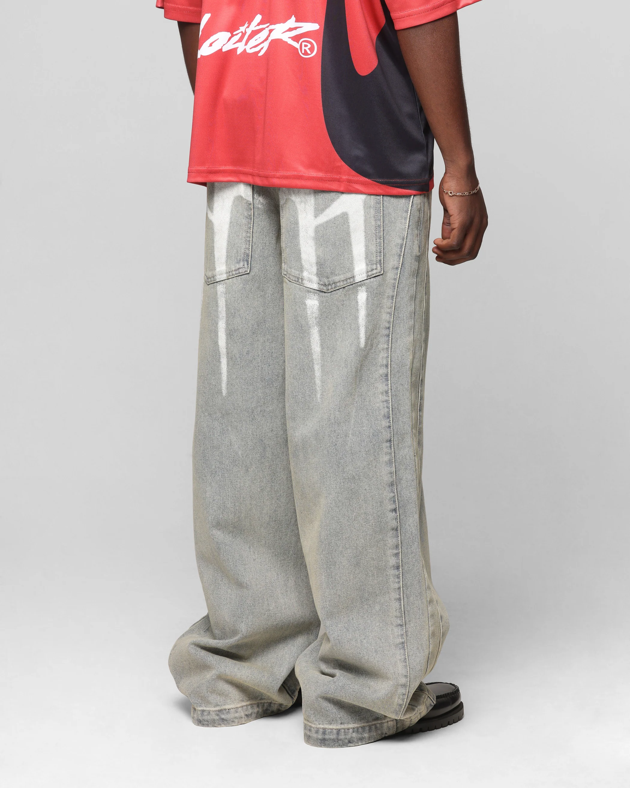 Loiter Star Walker Wide Leg Jean Washed Blue - Image 5