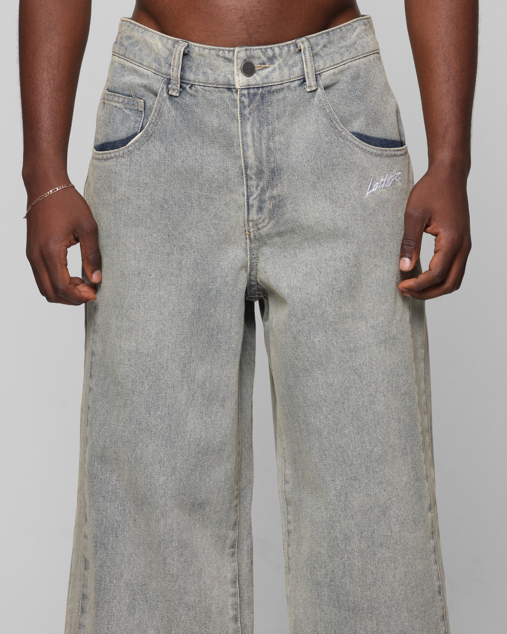 Loiter Star Walker Wide Leg Jean Washed Blue - Image 7