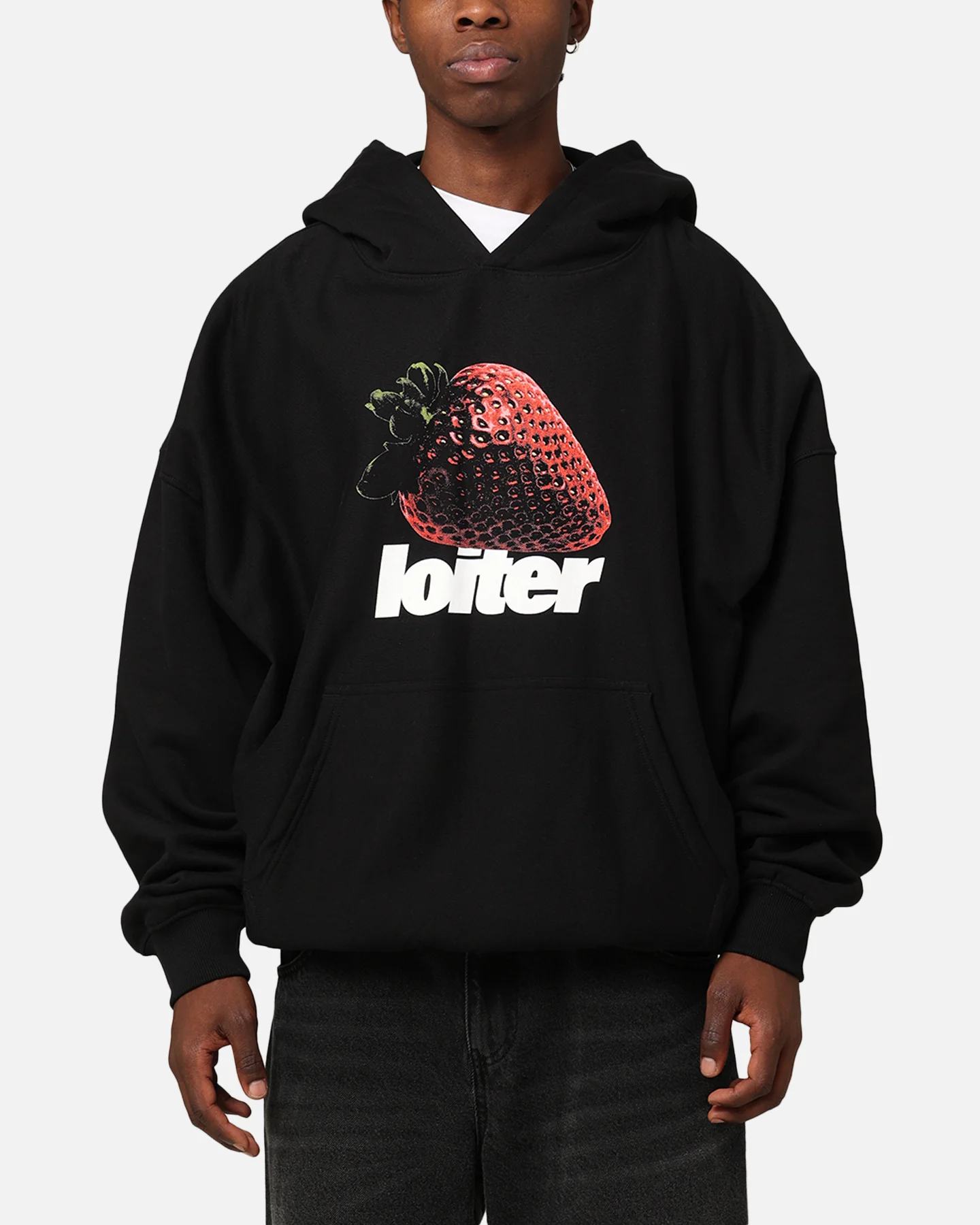 Loiter Strawberry Hoodie Black - Image 2