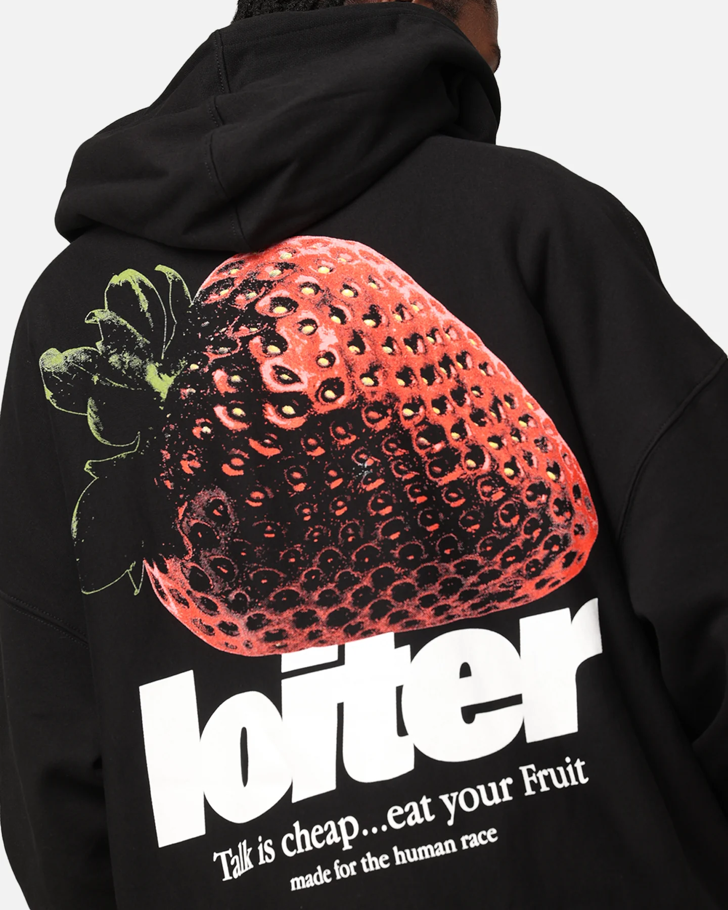 Loiter Strawberry Hoodie Black - Image 7