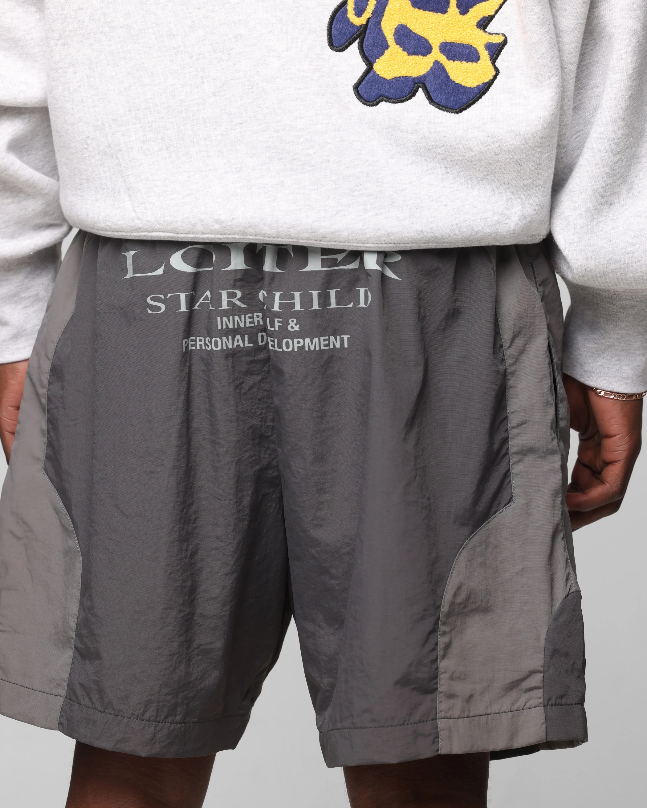 Loiter Subculture Panel Shorts Charcoal - Image 4