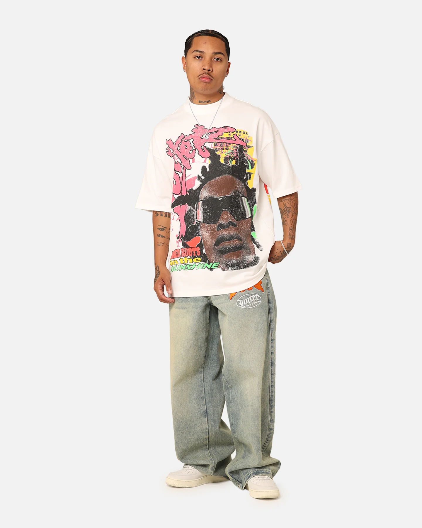 Loiter Summer Roots Oversized T-Shirt Off White - Image 3