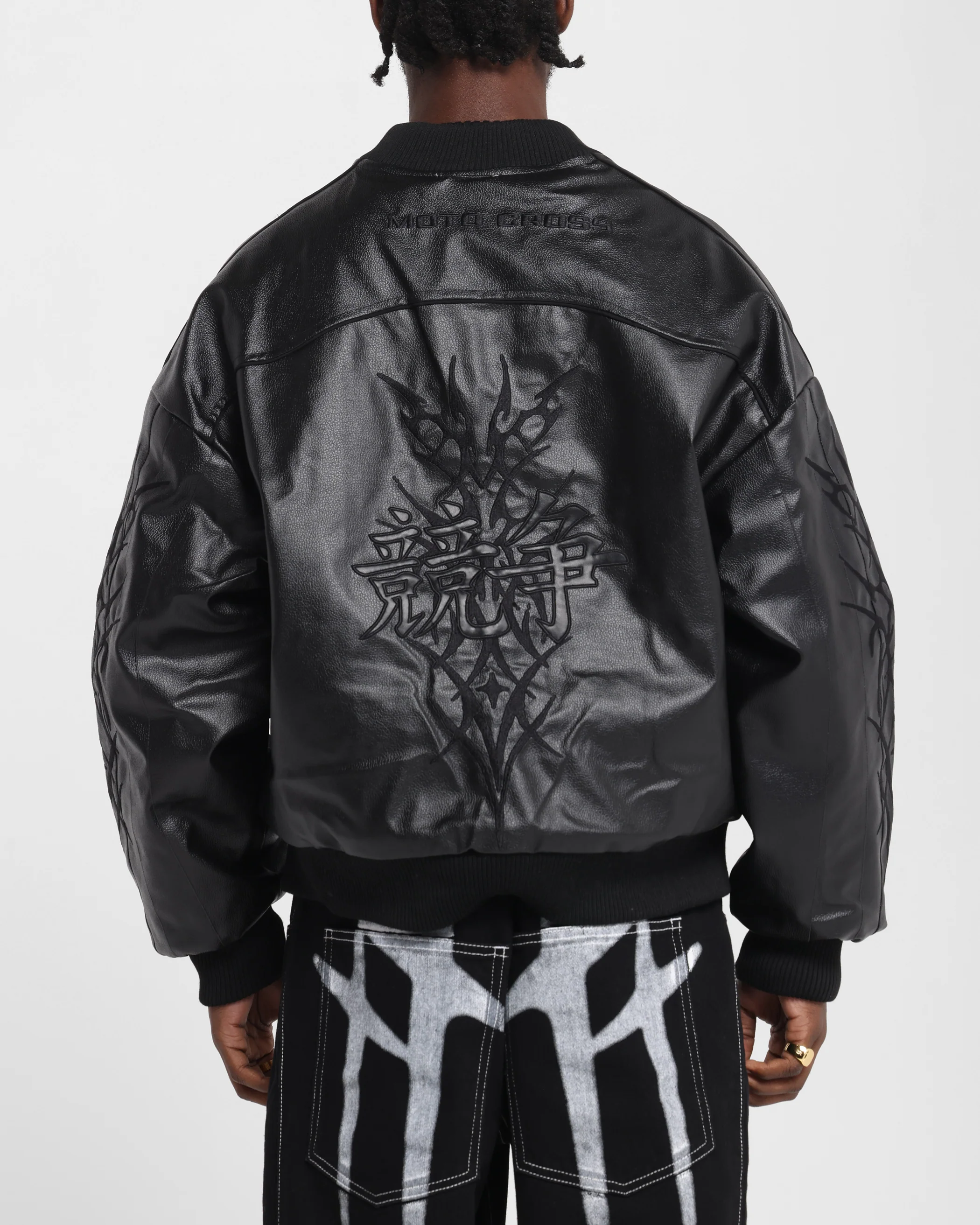 Loiter Tokyo Drift Vegan Leather Jacket Black - Image 2