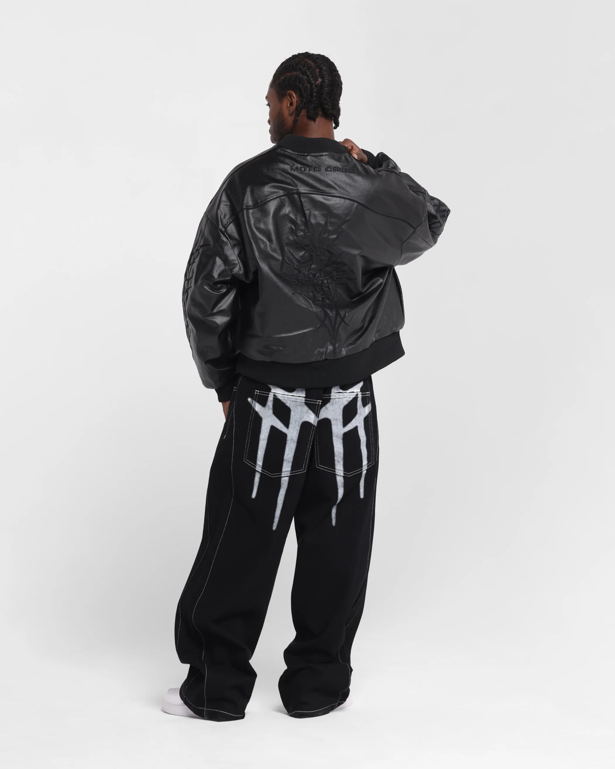 Loiter Tokyo Drift Vegan Leather Jacket Black - Image 4