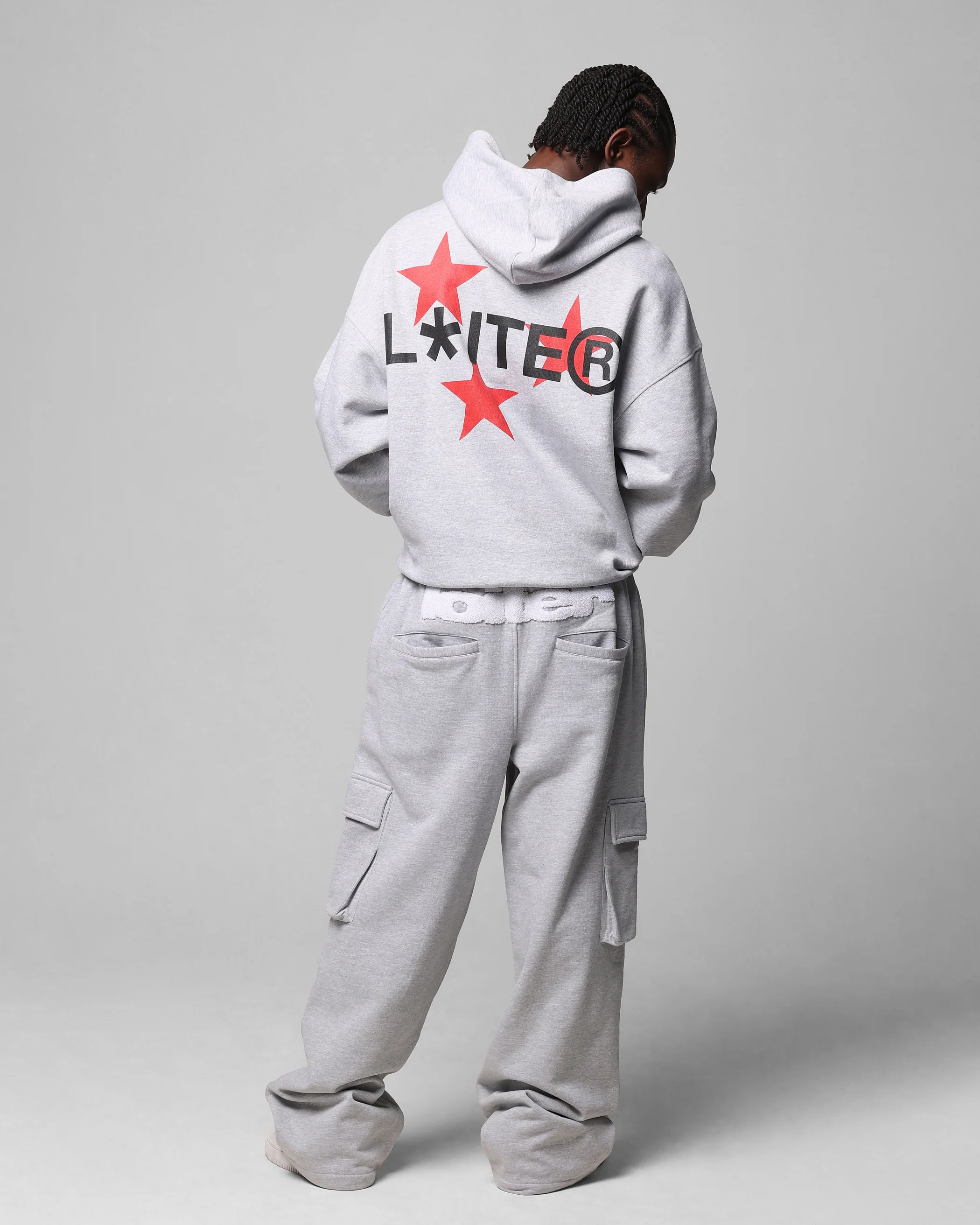 Loiter Trackstar Hoodie Grey Marle - Image 4