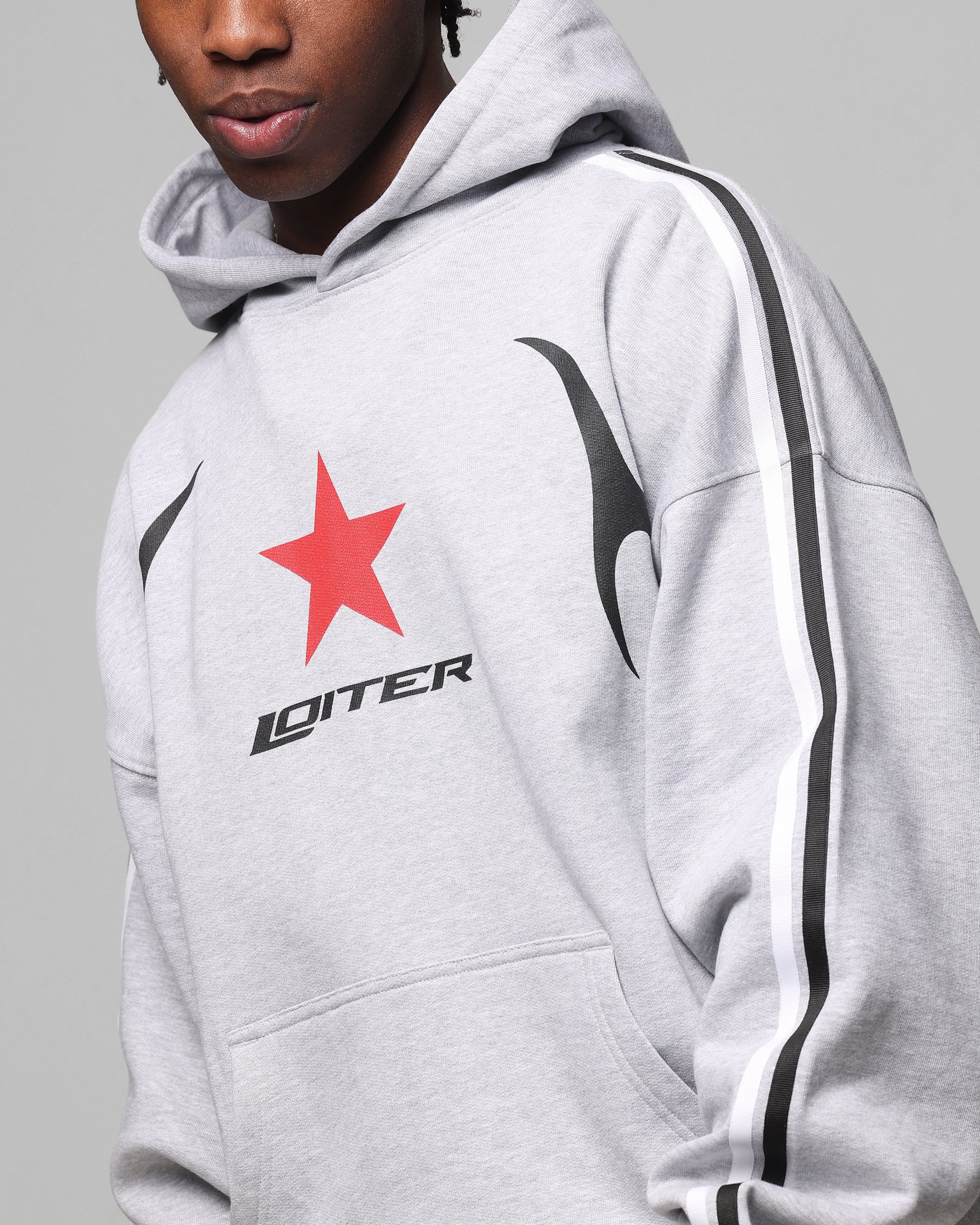 Loiter Trackstar Hoodie Grey Marle - Image 8