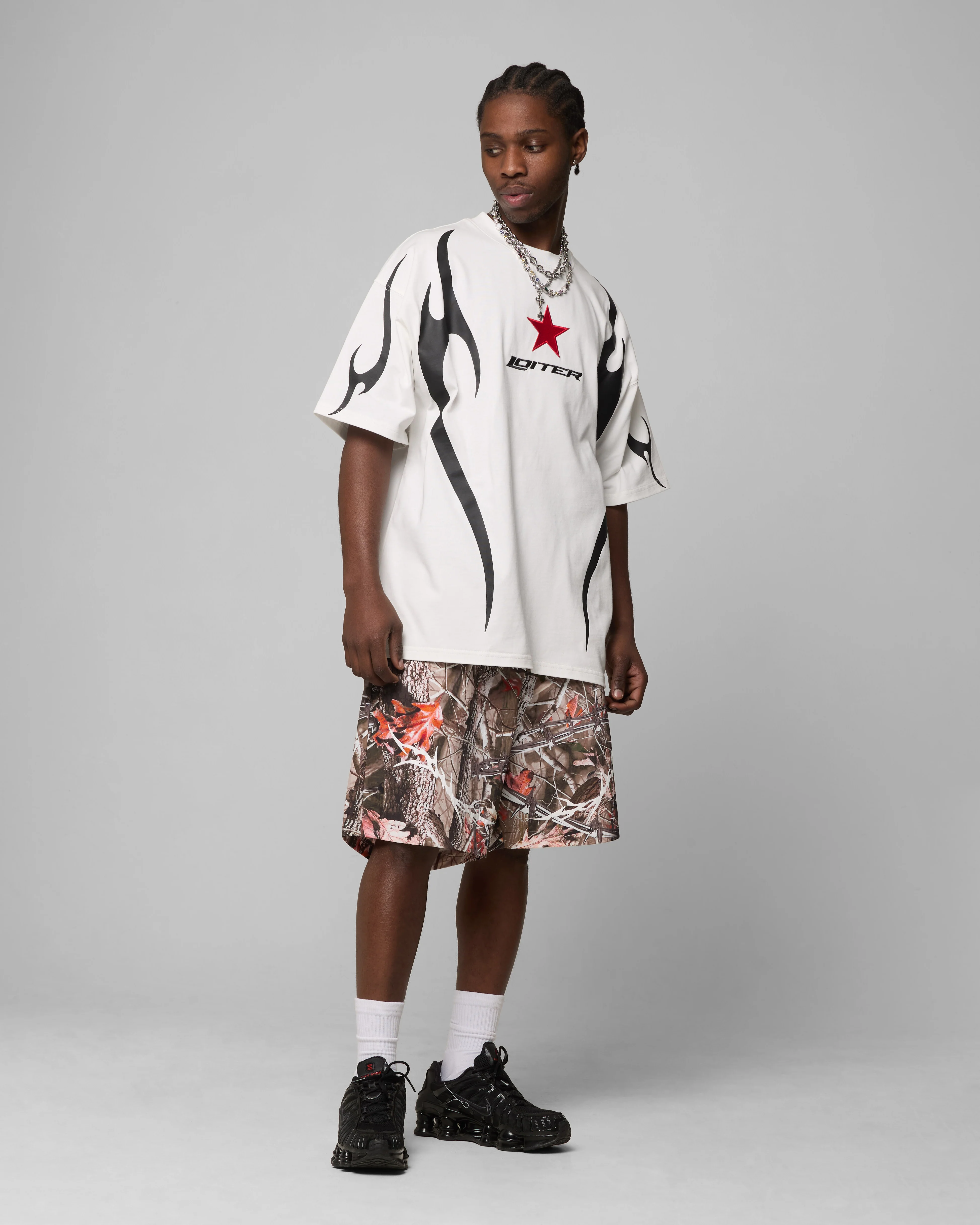 Loiter Trackstar T-Shirt Off White - Image 3