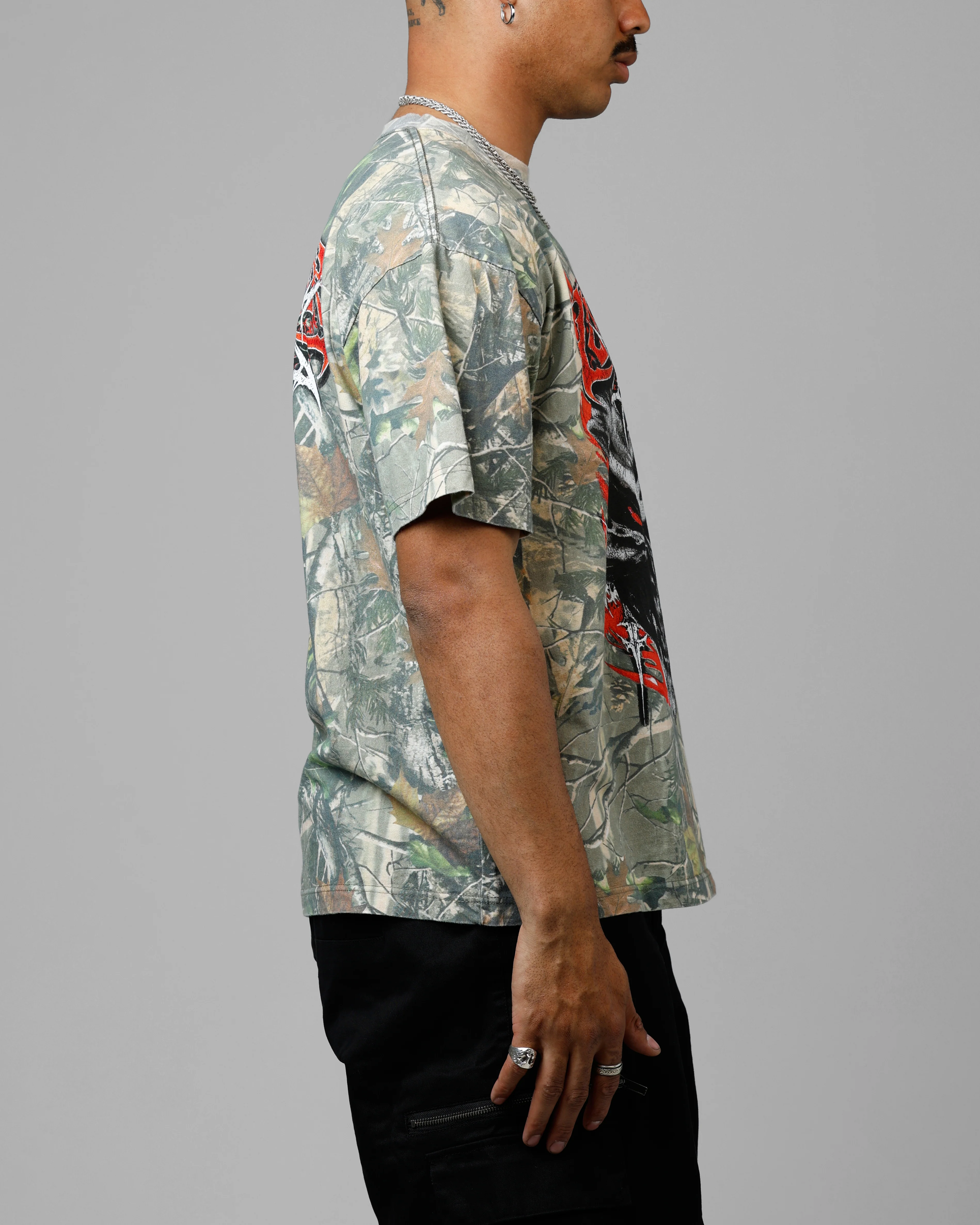 Loiter Tribal Skull Camo T-Shirt Real Tree Camo - Image 4