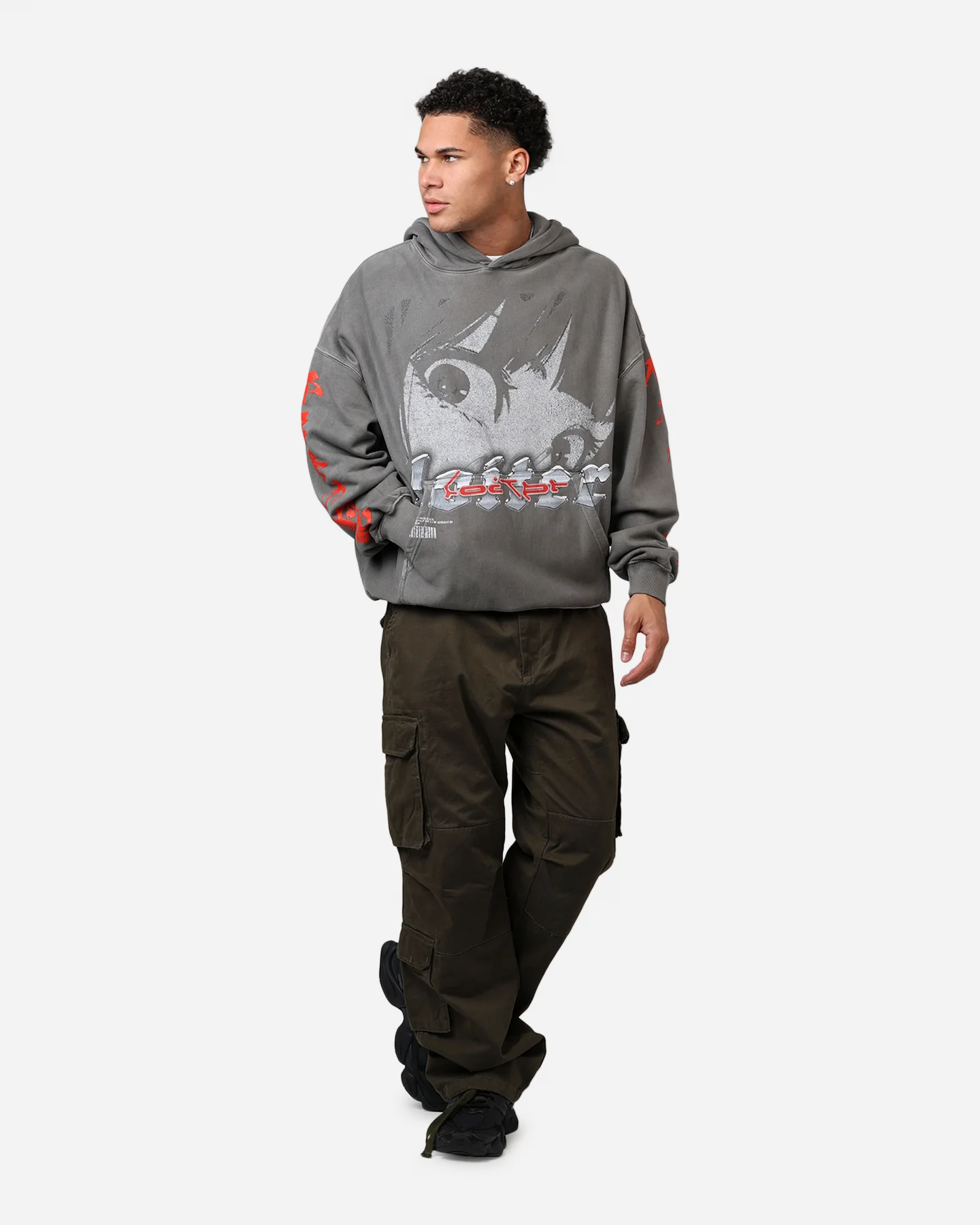 Loiter Ultimate Vengeance Vintage Hoodie Charcoal - Image 3
