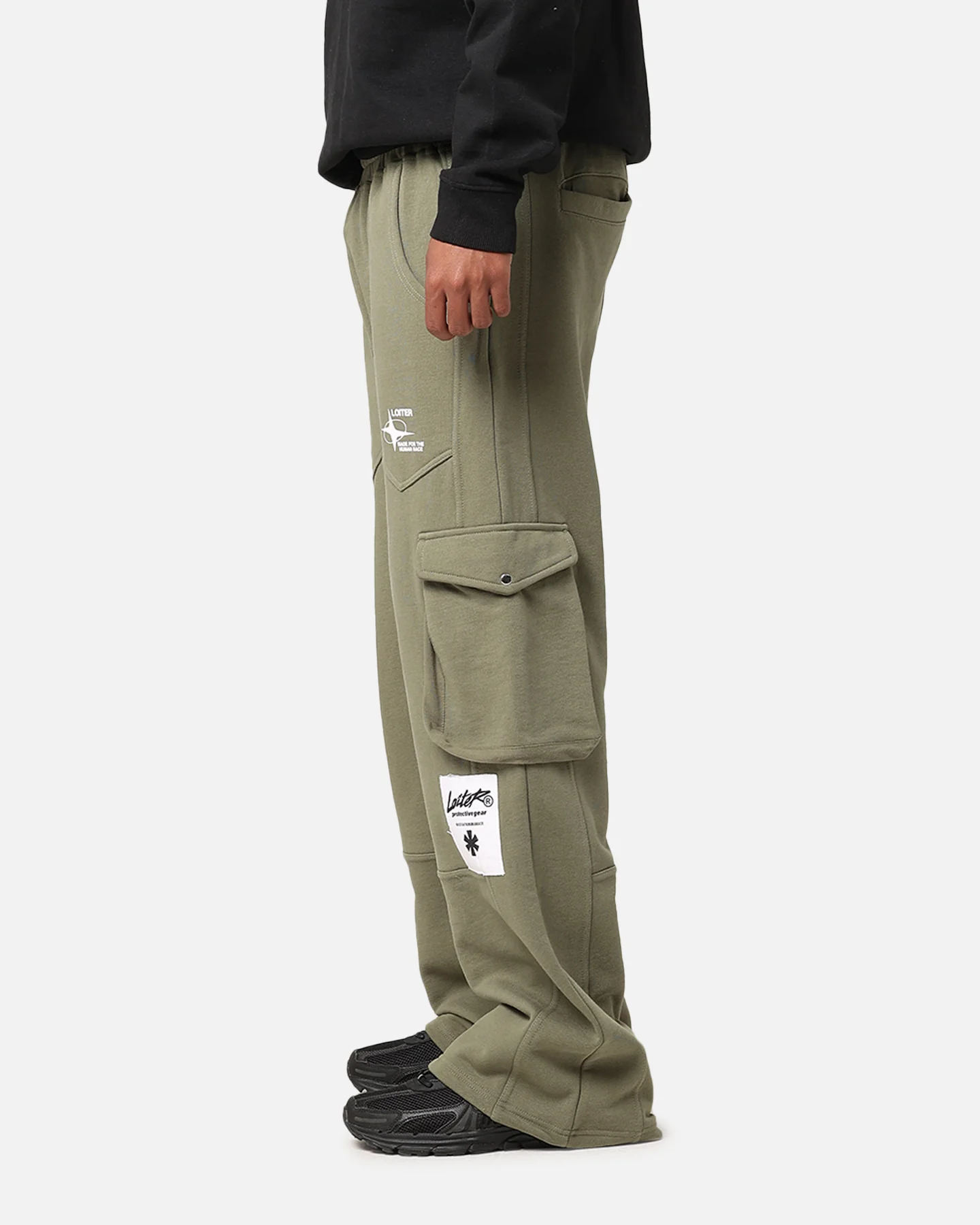 Loiter Utopia Cargo Sweat Pants Khaki Green - Image 5