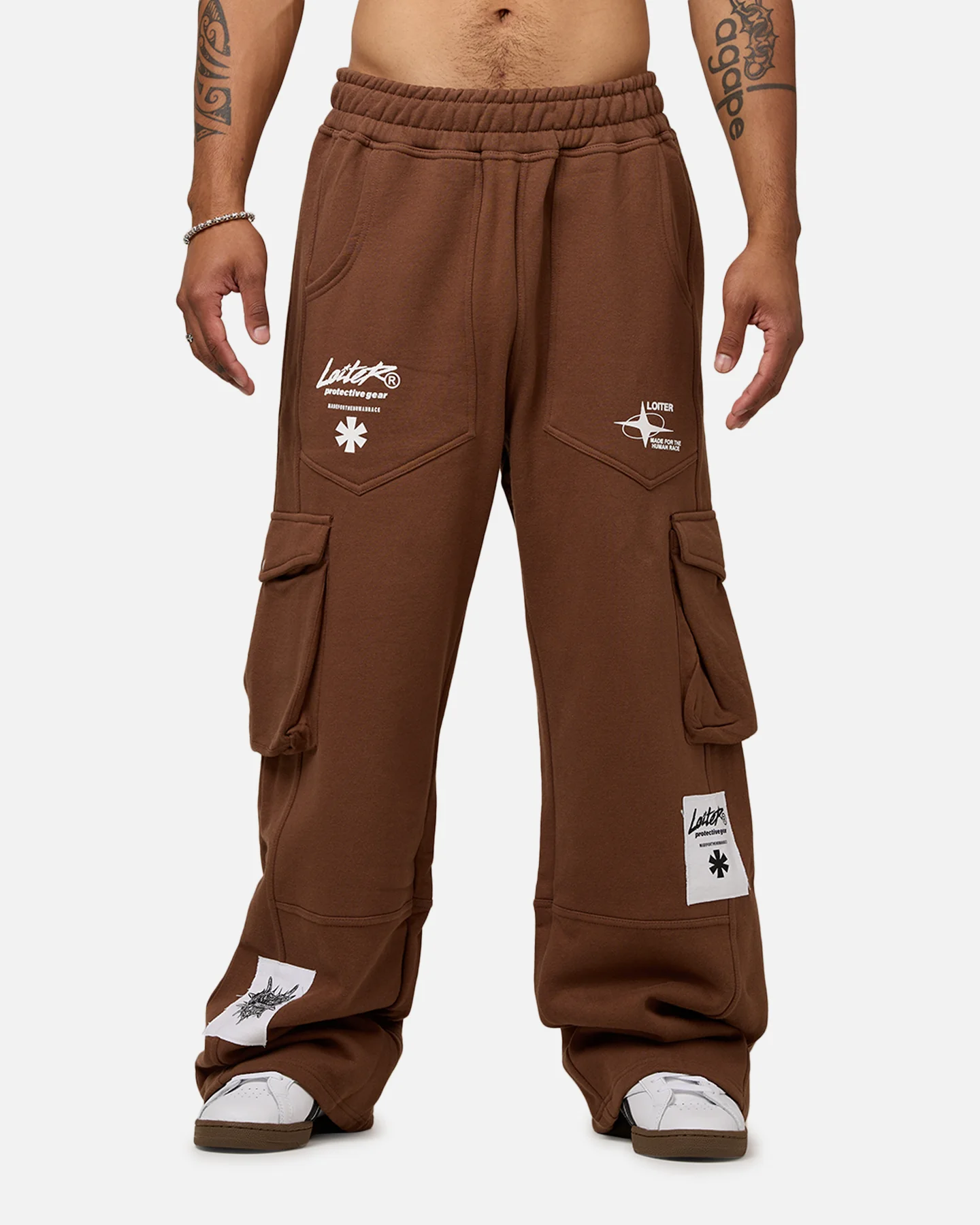Loiter Utopia Cargo Sweat Pants Brown - Image 6