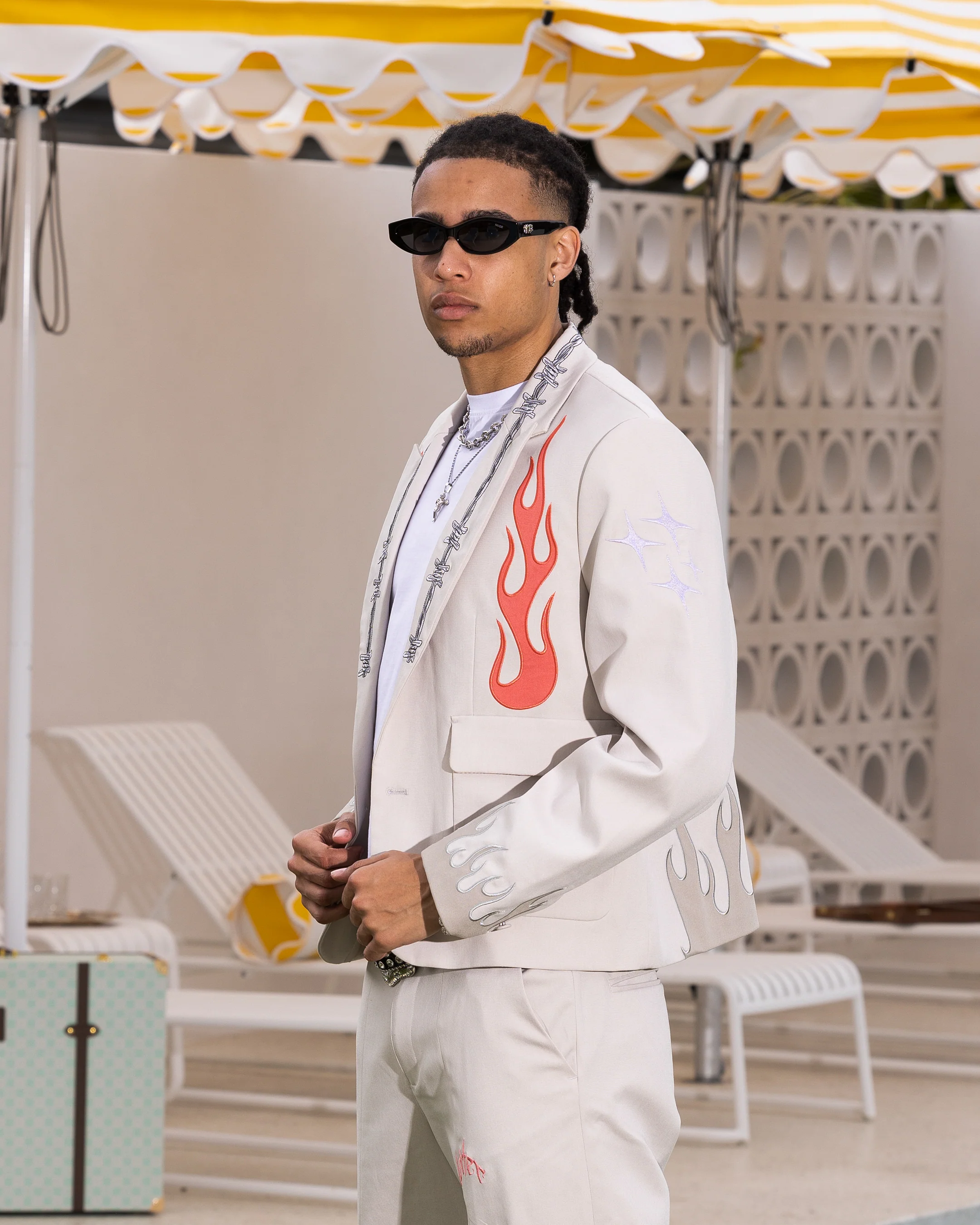 Loiter Western Blazer Jacket Off White - Image 7