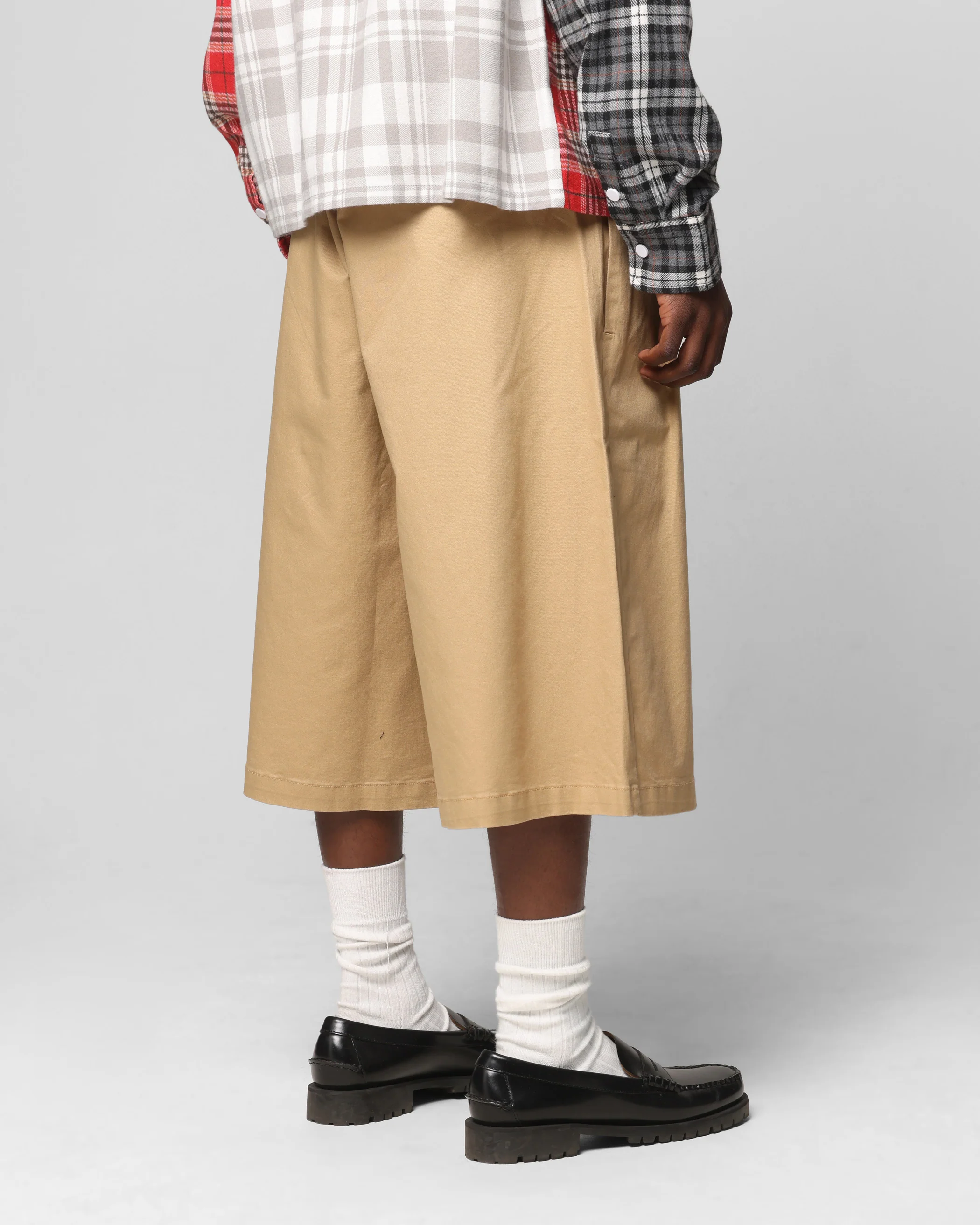 Loiter Wide Leg Chino Shorts Tan - Image 5