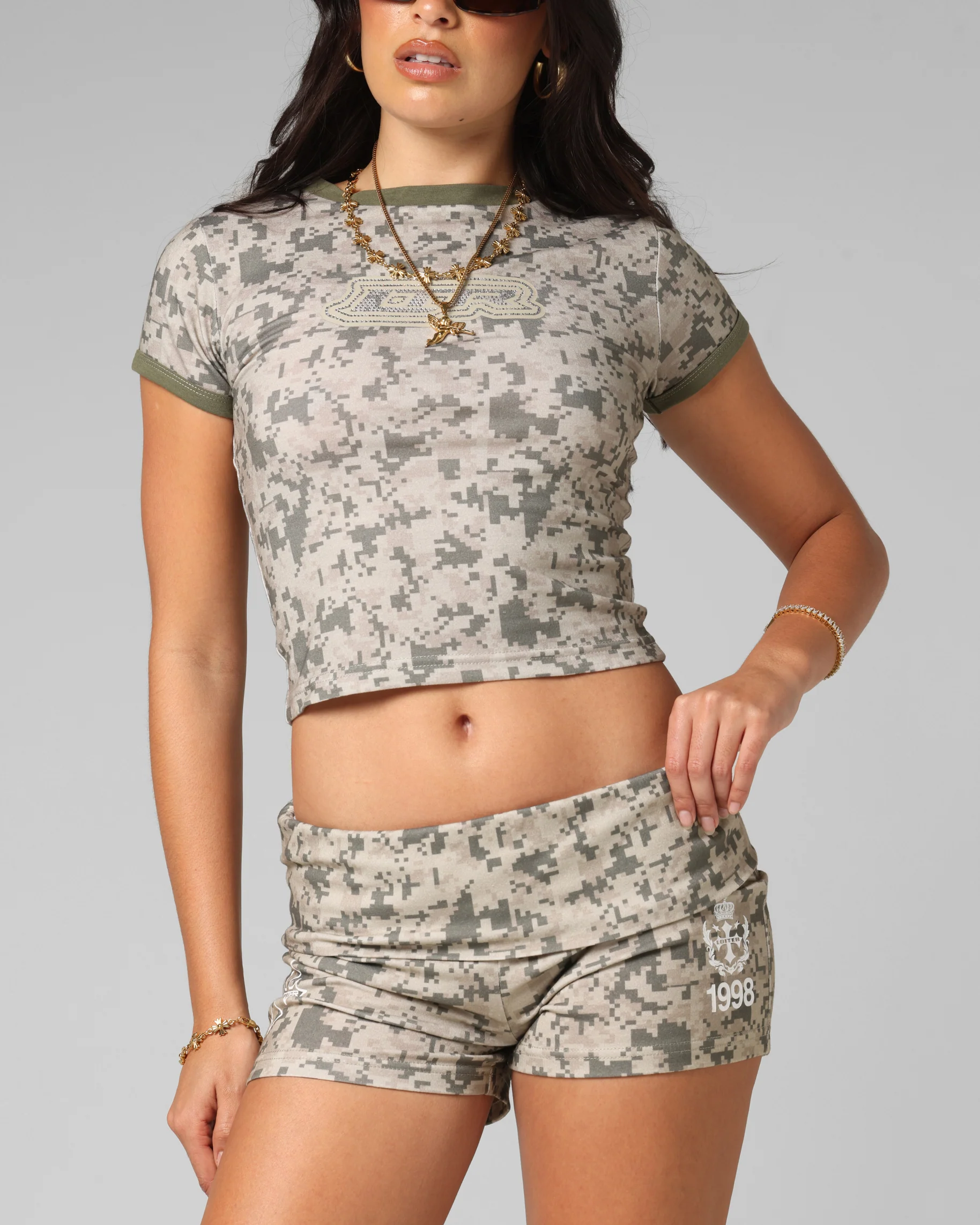 Loiter Women's Checkpoint Baby T-Shirt Digi Camo - Image 6