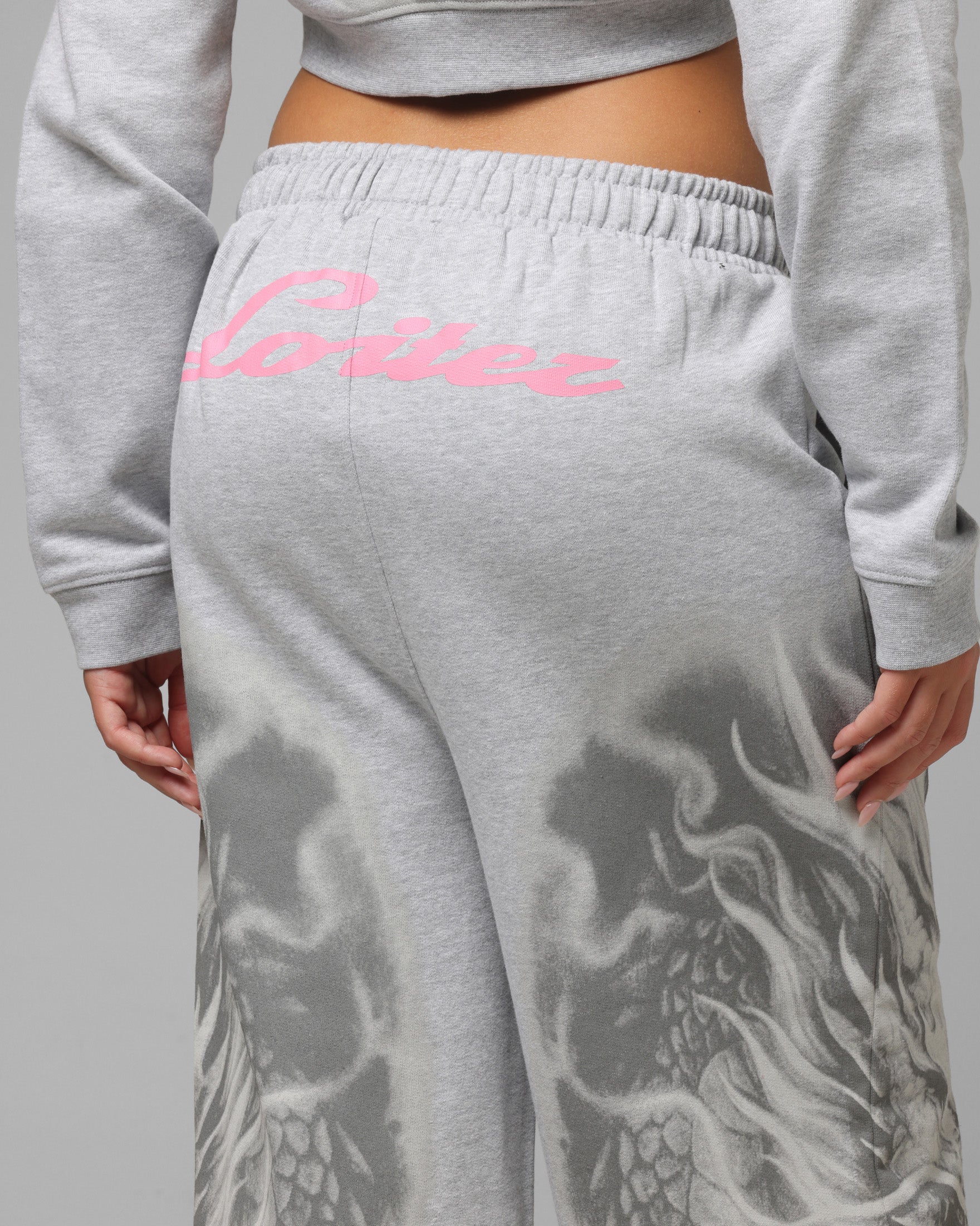 Loiter Women's Drako Sweatpants Grey Marle - Image 4