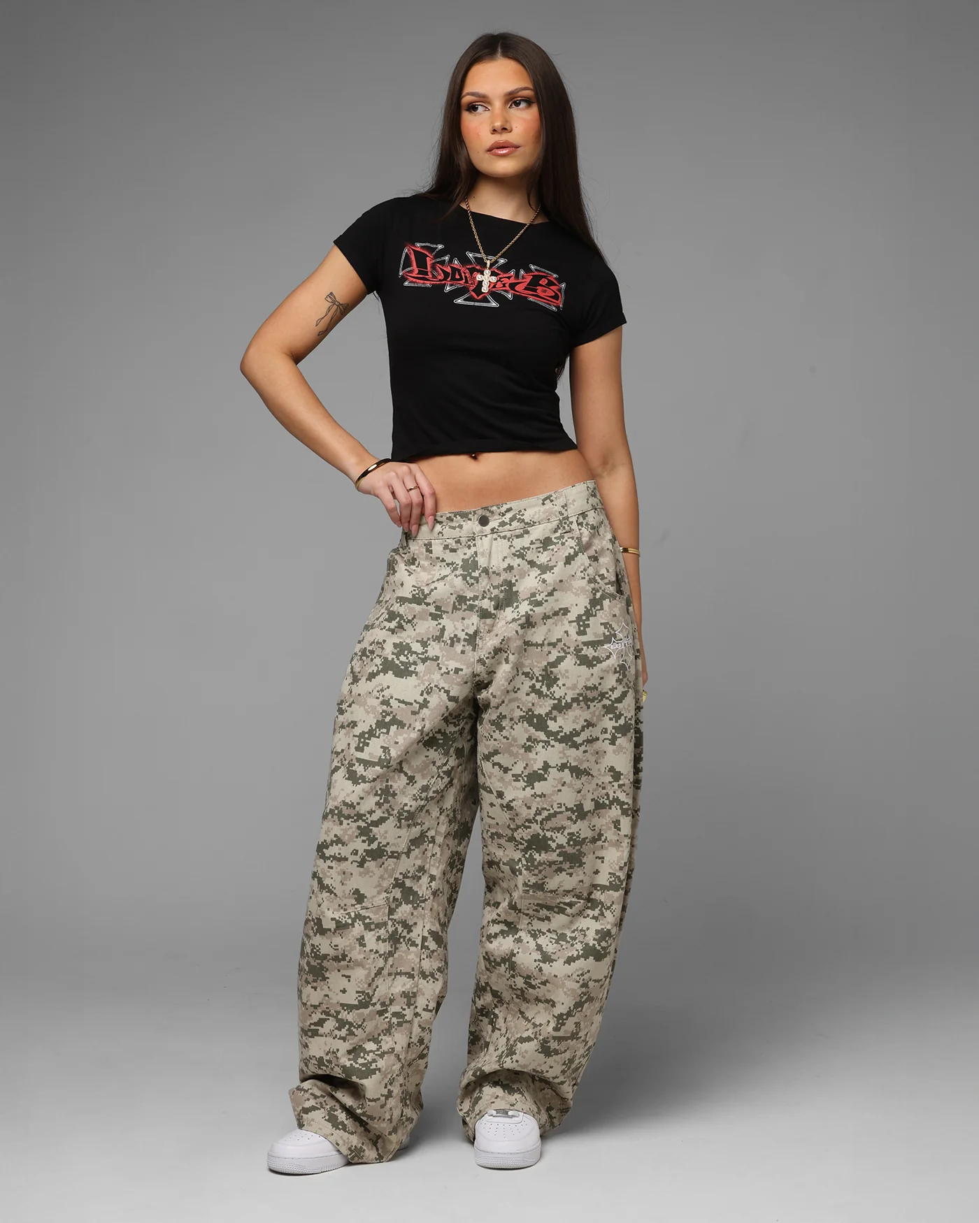 Loiter Women's Holy Fire Crop T-Shirt Black - Image 2