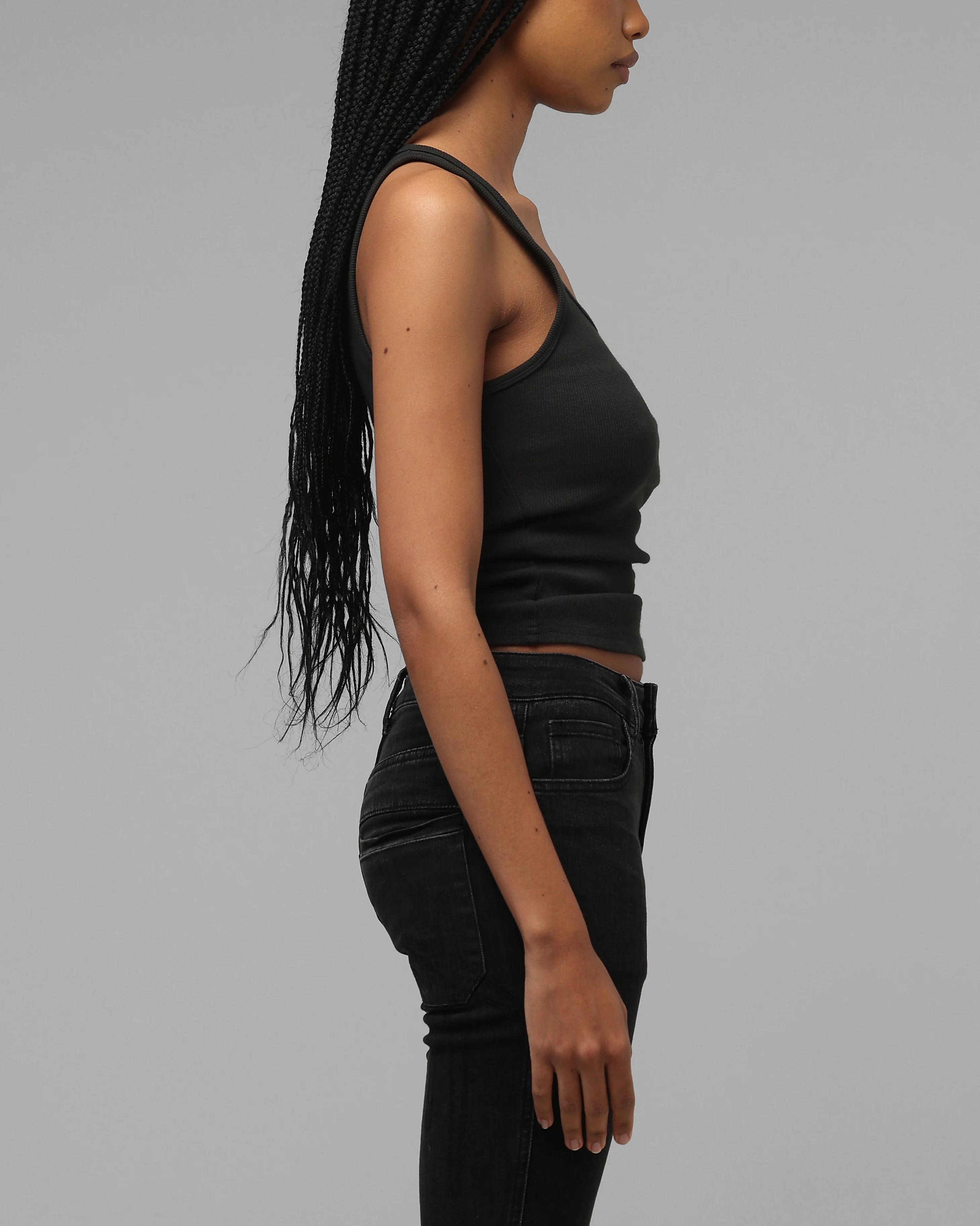 Loiter Women's Hybrid Scoop Neck Tank Charcoal - Image 4