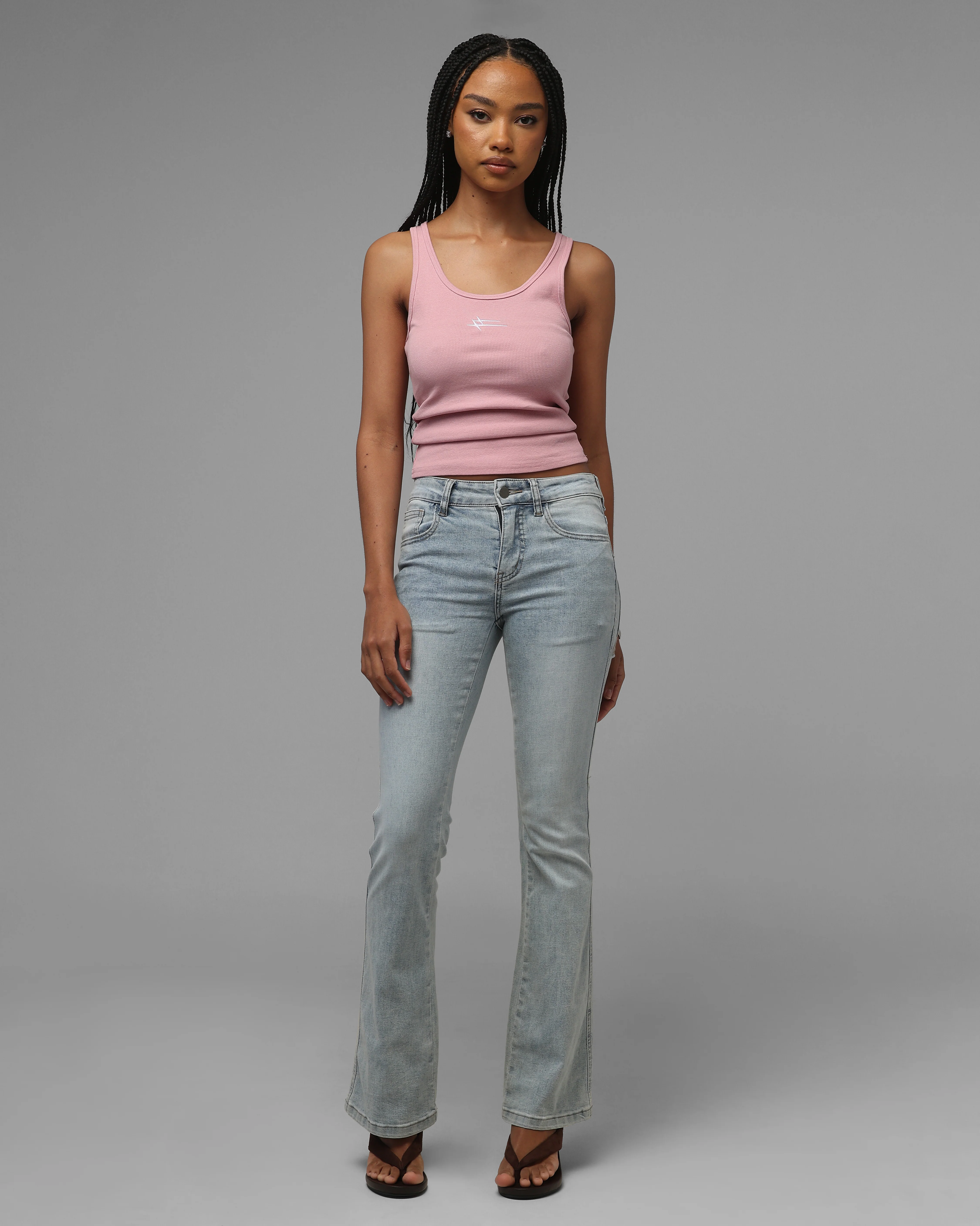Loiter Women's Hybrid Scoop Neck Tank Dusty Pink - Image 2