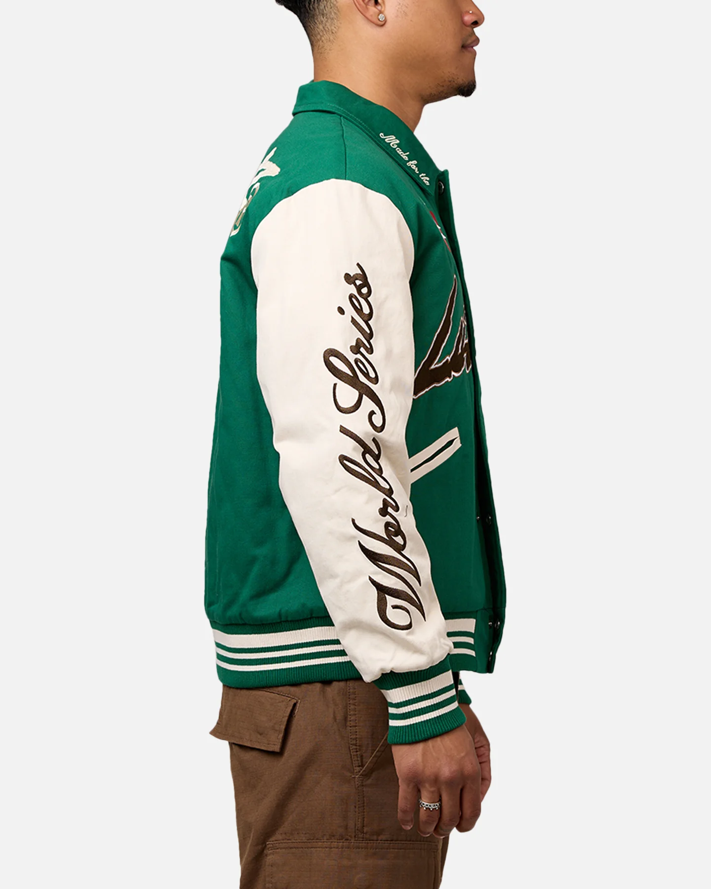 Loiter World Series Varsity Jacket Green - Image 4