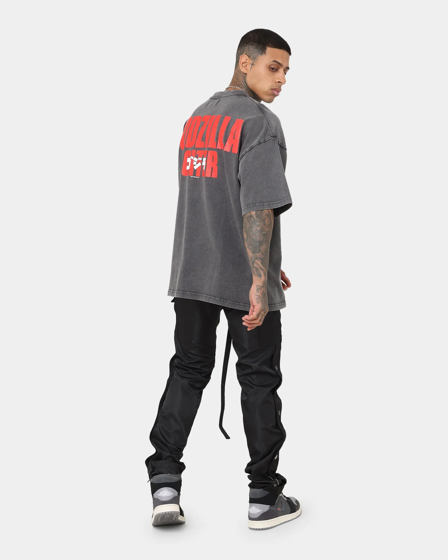 Loiter X Godzilla Godzilla Vintage T-Shirt Charcoal - Image 8