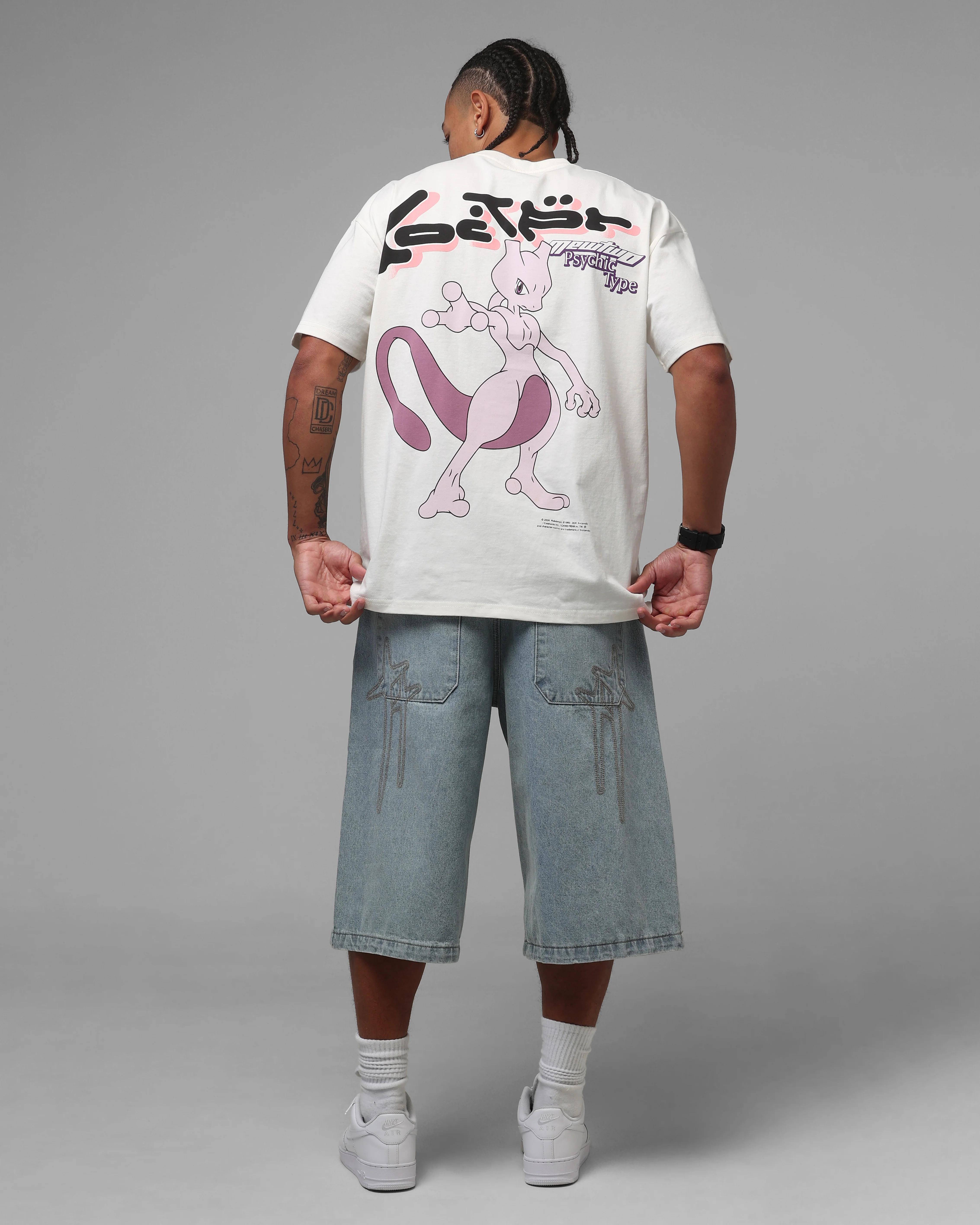 Pokémon By Loiter Mewtwo Heavyweight T-Shirt Off White - Image 4