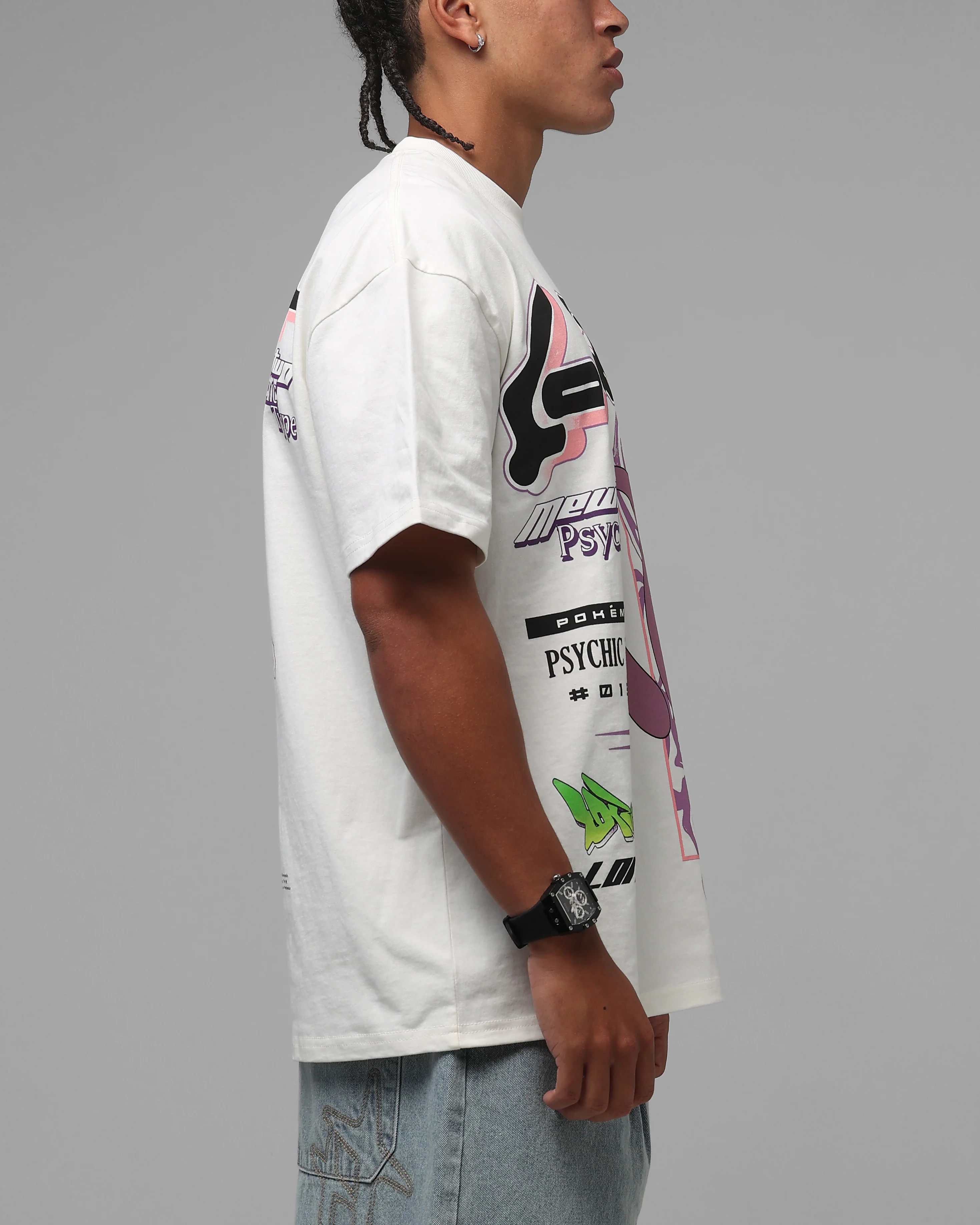 Pokémon By Loiter Mewtwo Heavyweight T-Shirt Off White - Image 5