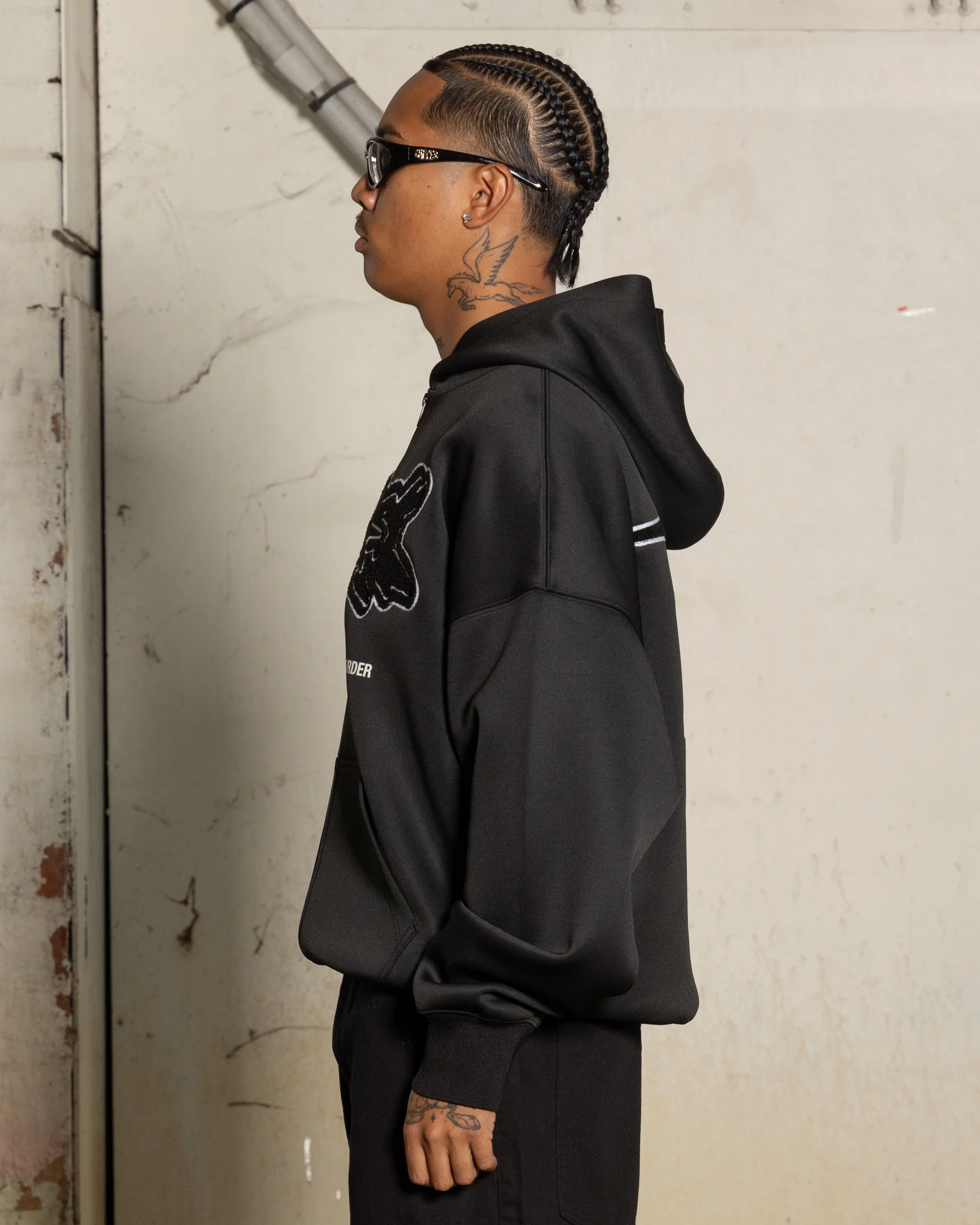 Loiter X The Anti Order Zip Hoodie Black - Image 7