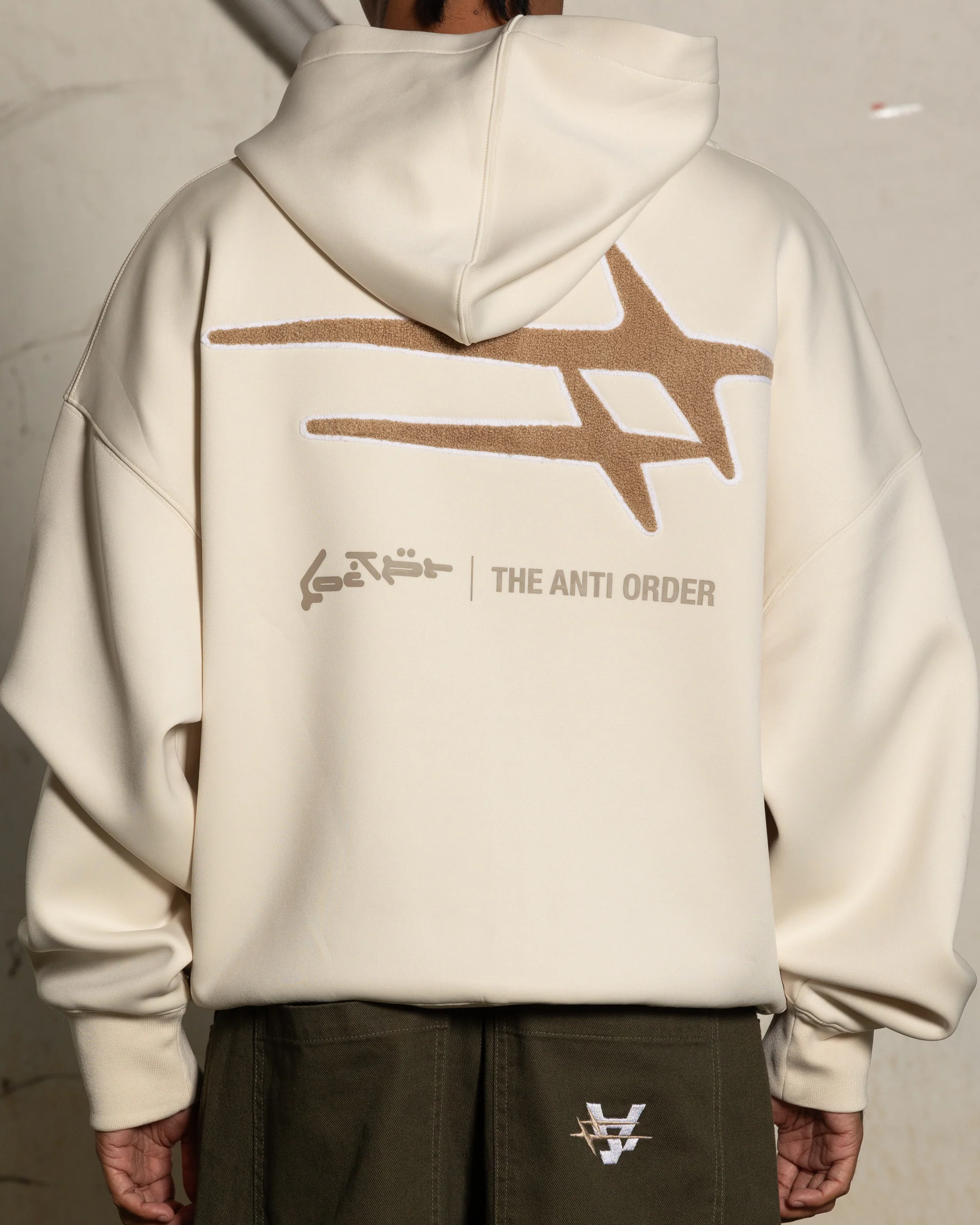 Loiter X The Anti Order Zip Hoodie Stone - Image 5