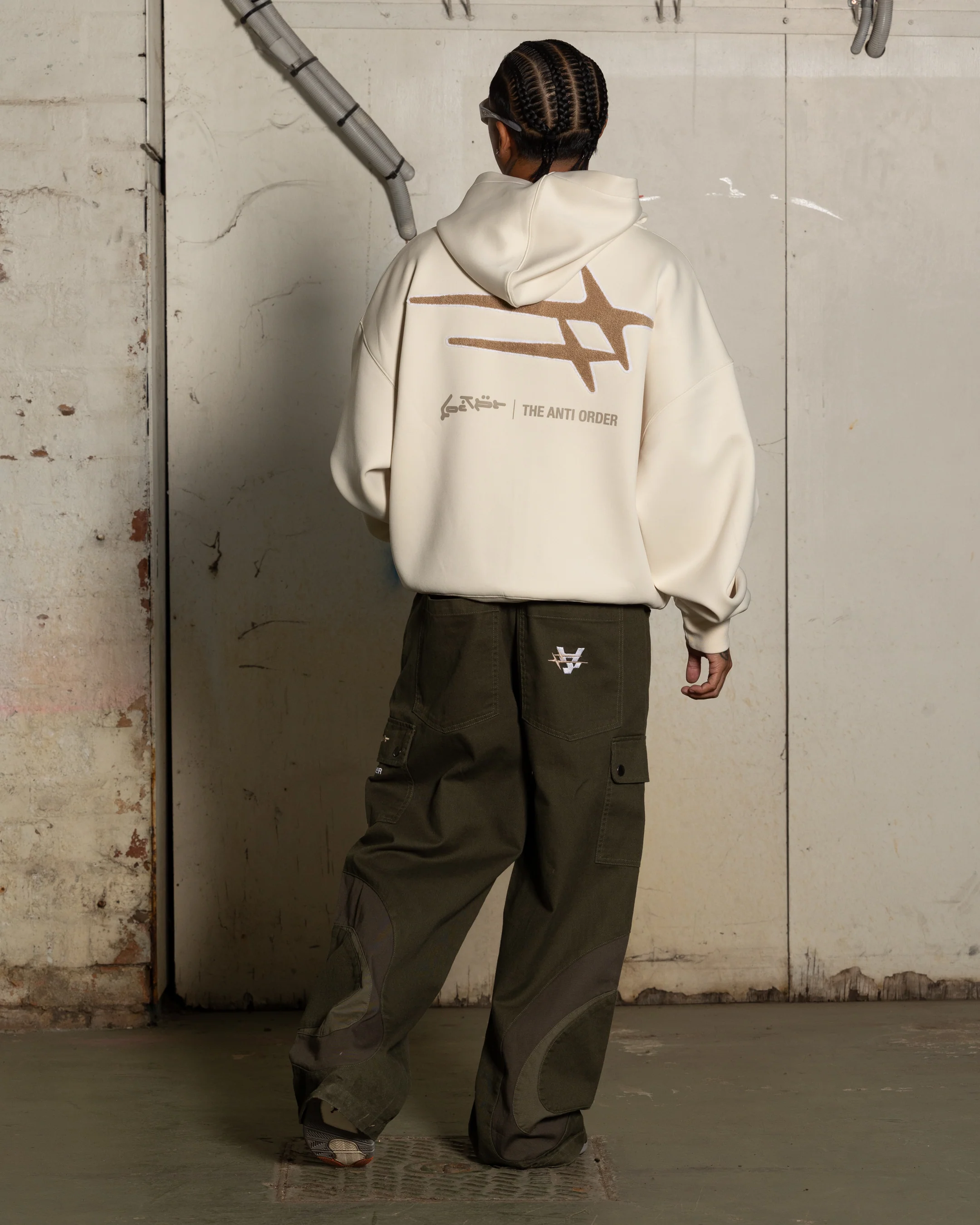 Loiter X The Anti Order Zip Hoodie Stone - Image 8