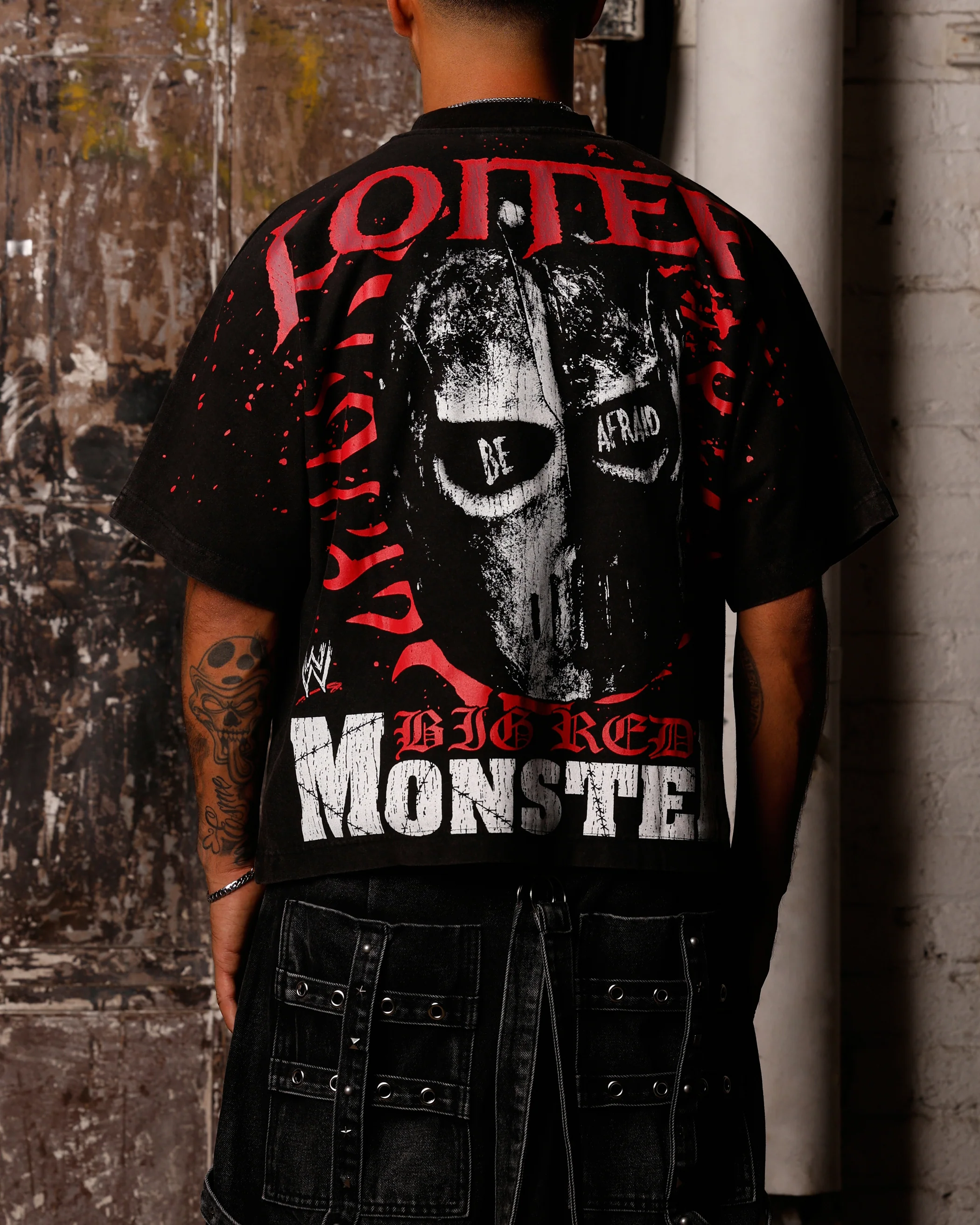 Loiter X WWE Kane Vintage T-Shirt Vintage Black - Image 2