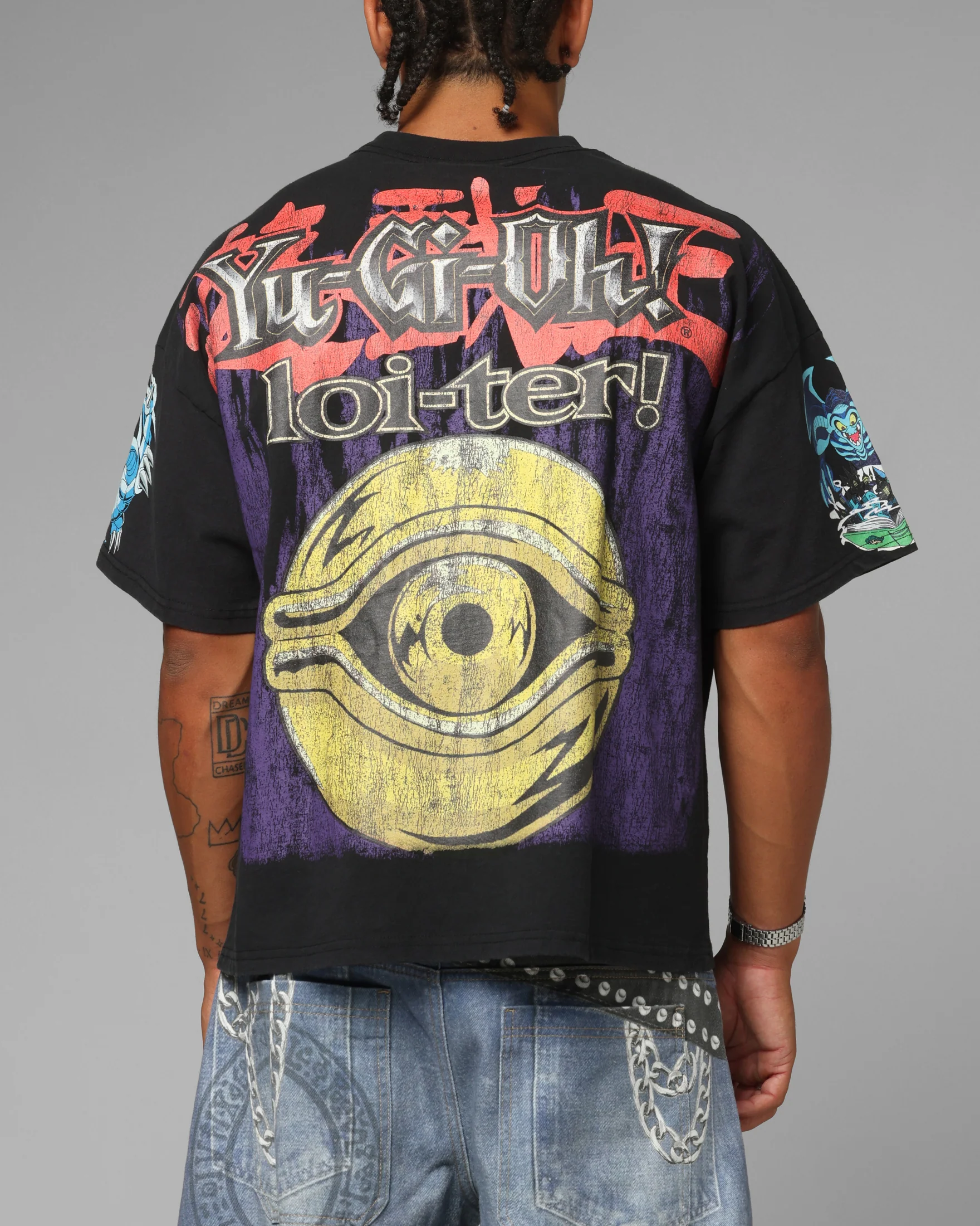 Loiter X Yu-Gi-Oh! Pegasus T-Shirt Vintage Black - Image 2
