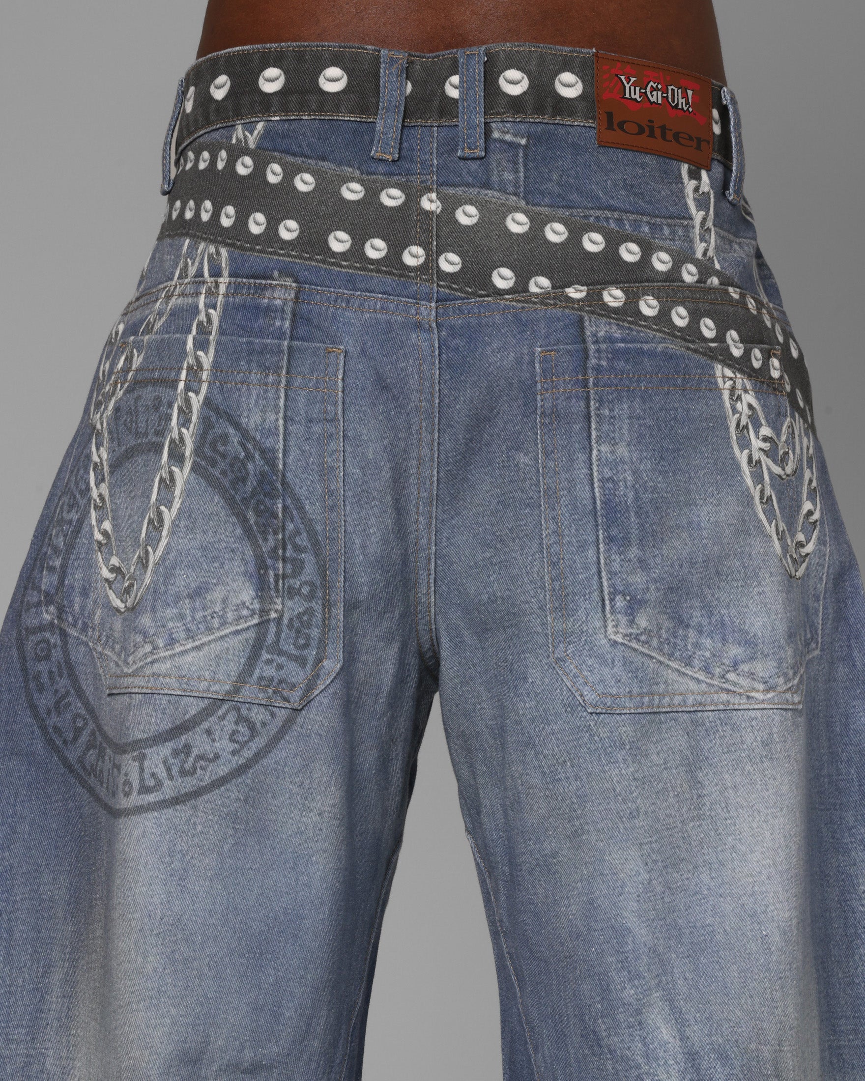 Loiter X Yu-Gi-Oh! Printed Yugi Denim Jeans Denim Blue - Image 8