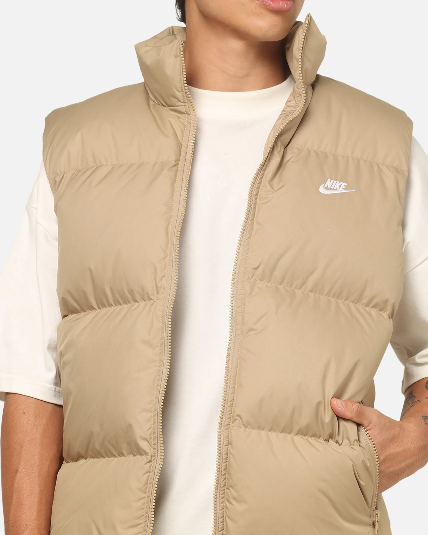 Nike Sportswear Club Therma-FIT Down Puffer Vest Beige - Image 6