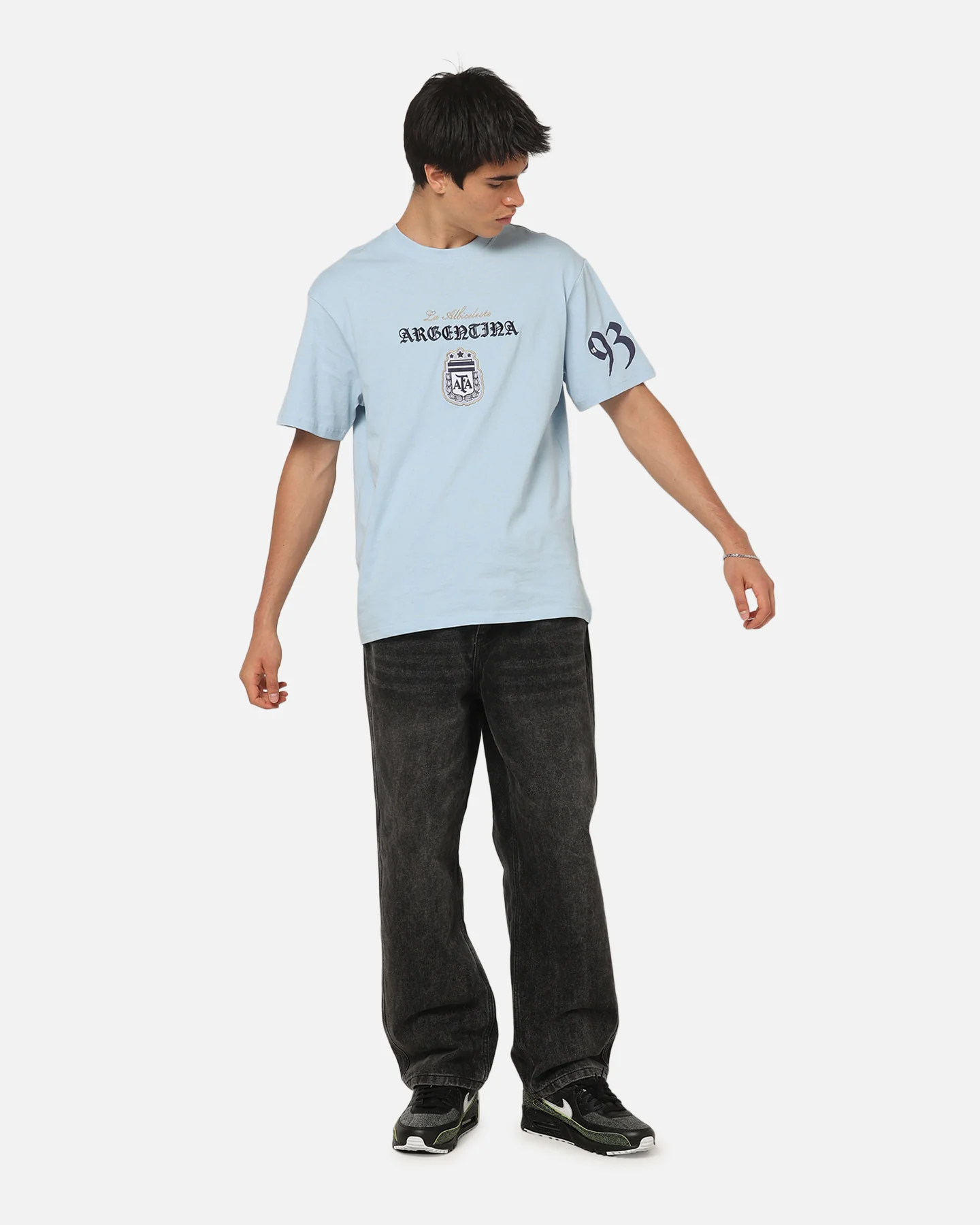 Majestic Athletic Argentina Halftone Crest T-Shirt Argentina Blue - Image 3