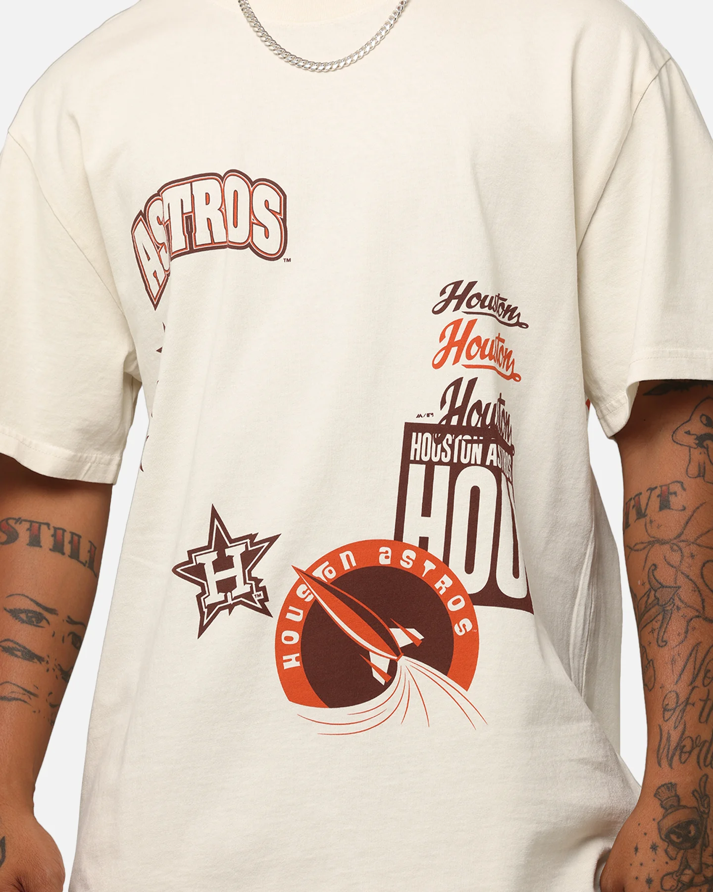 Majestic Athletic Houston Astros Patchwork T-Shirt Ecru - Image 8