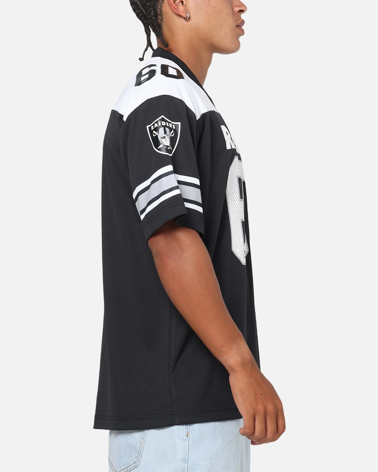 Majestic Athletic Las Vegas Raiders Glenver Mesh Oversized T-Shirt Black - Image 4
