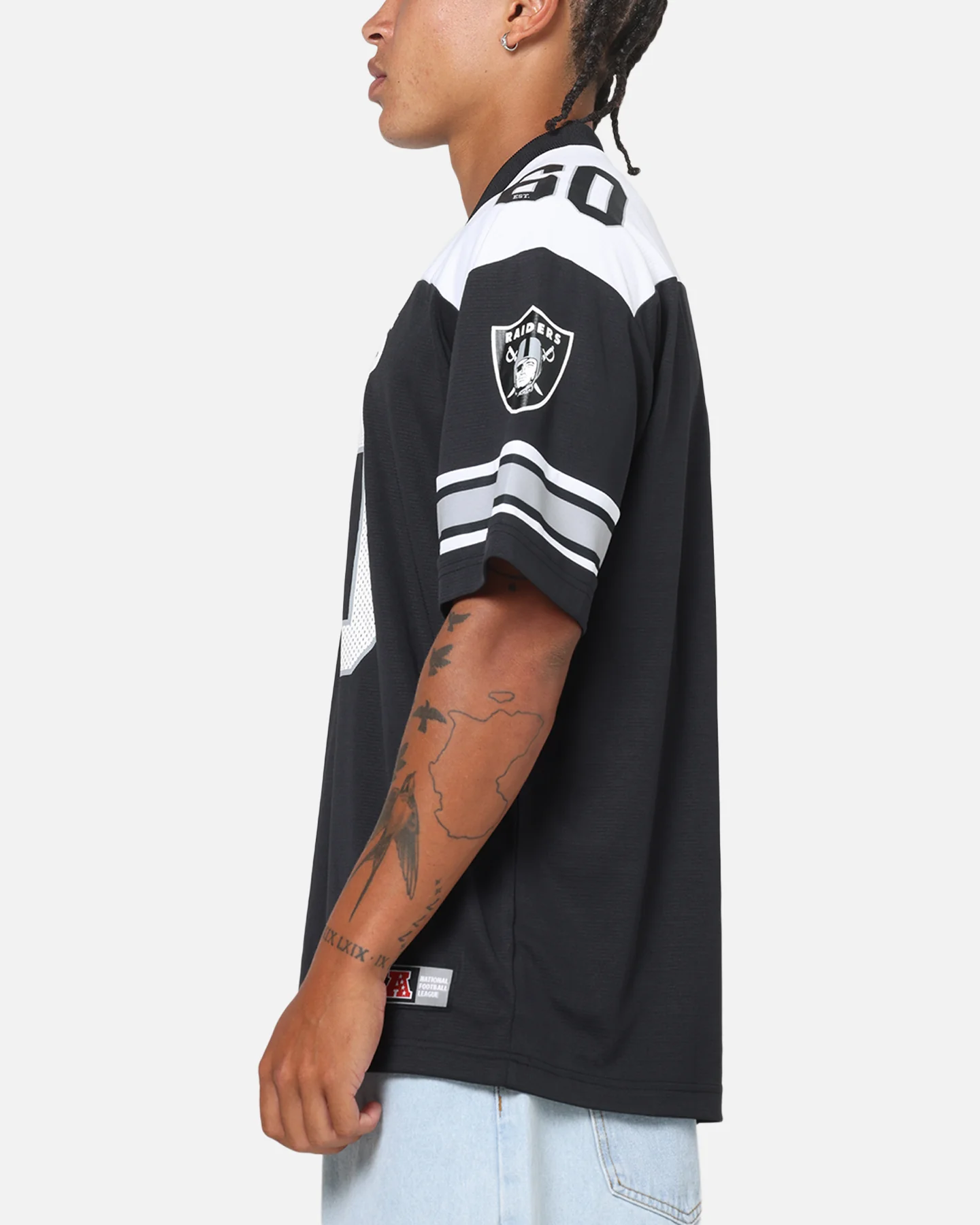 Majestic Athletic Las Vegas Raiders Glenver Mesh Oversized T-Shirt Black - Image 5