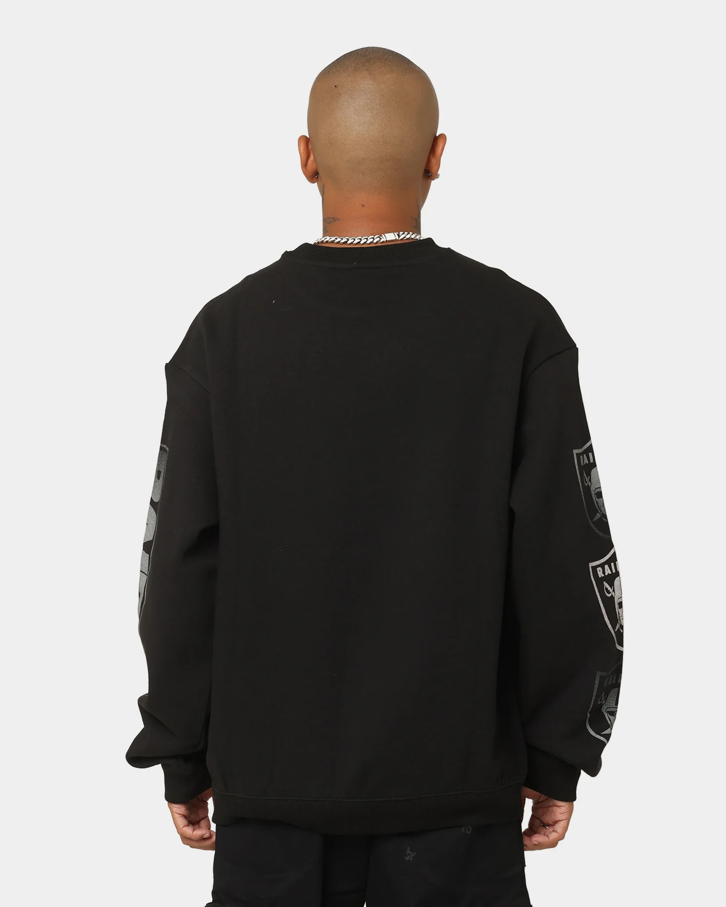 Majestic Athletic Las Vegas Raiders Graphic Fade Crewneck Faded Black - Image 4