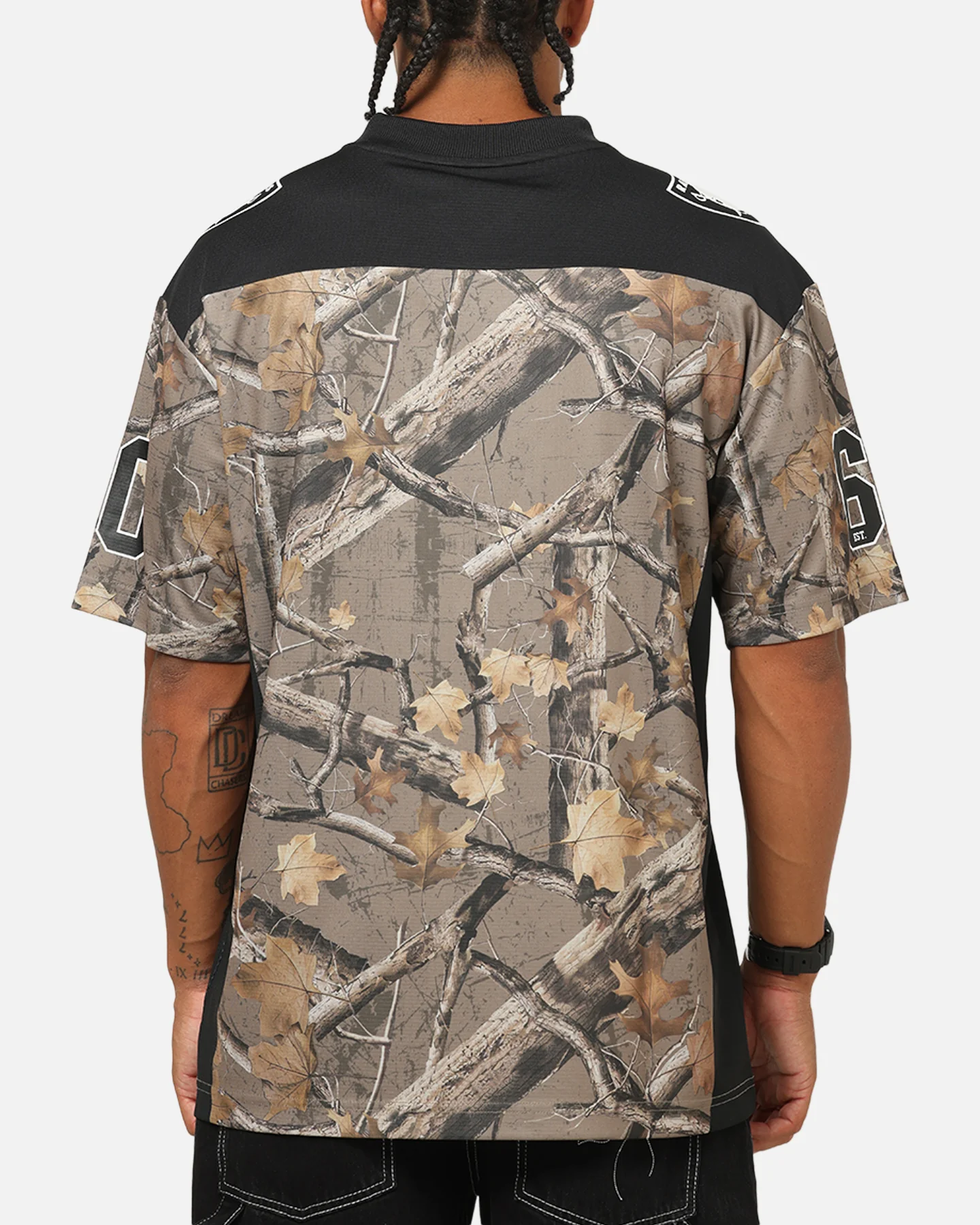 Majestic Athletic Las Vegas Raiders Mesh Oversized T-Shirt Khaki Forest Camo - Image 3