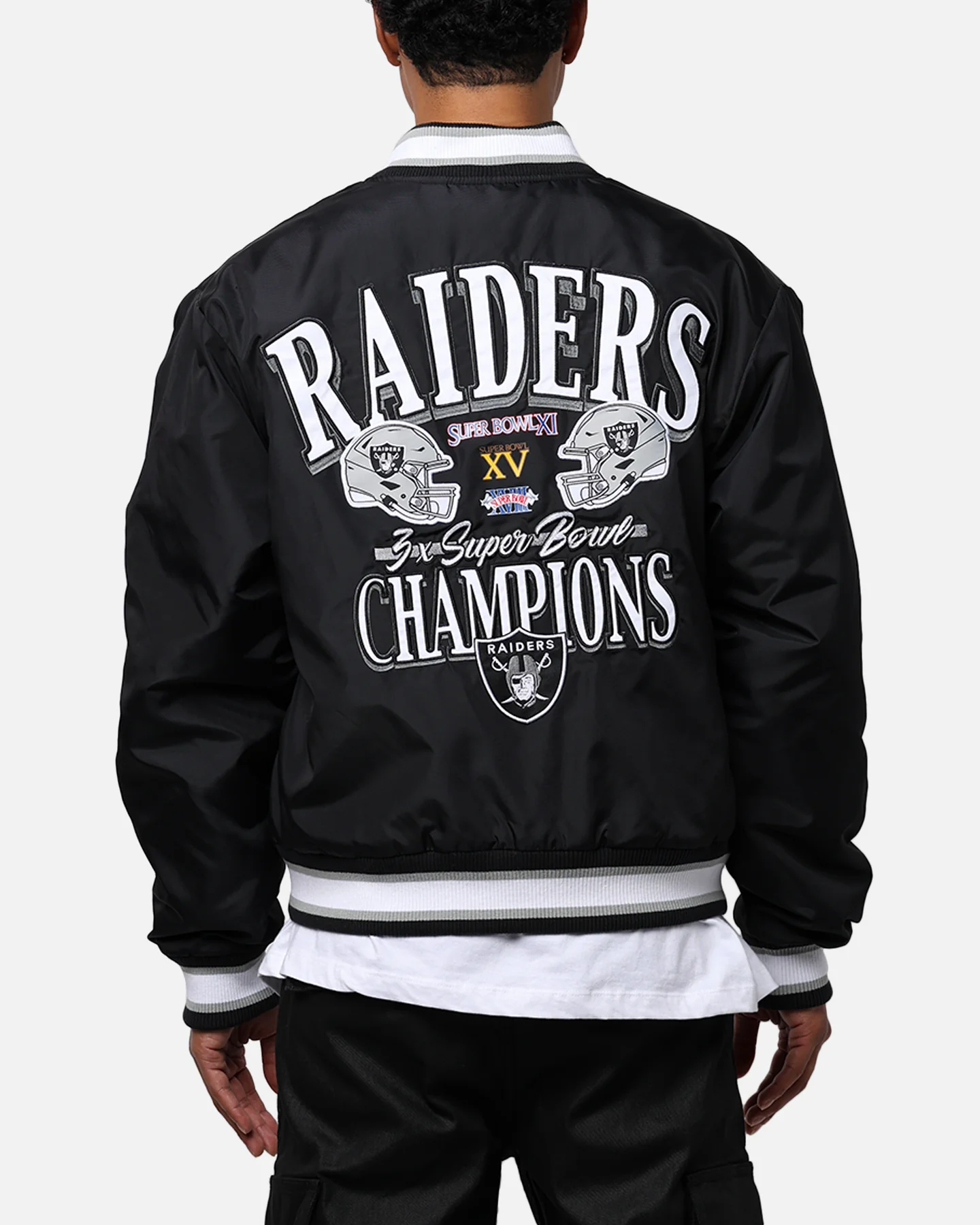 Majestic Athletic Las Vegas Raiders Moto Jacket Faded Black - Image 2